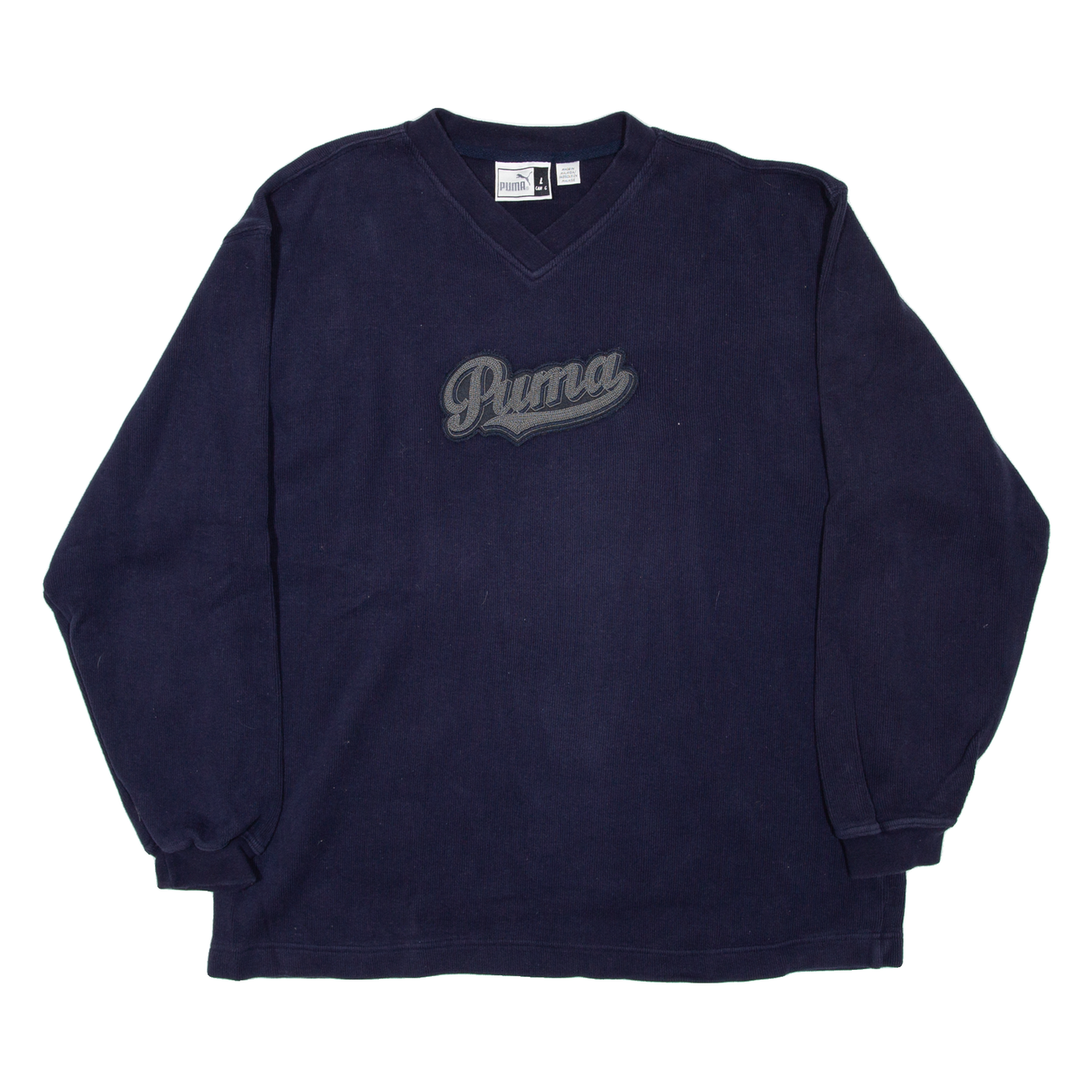 PUMA Oversized Womens Sweatshirt Blue V-Neck L Refurbished - N/A refurbished available on Cerqular