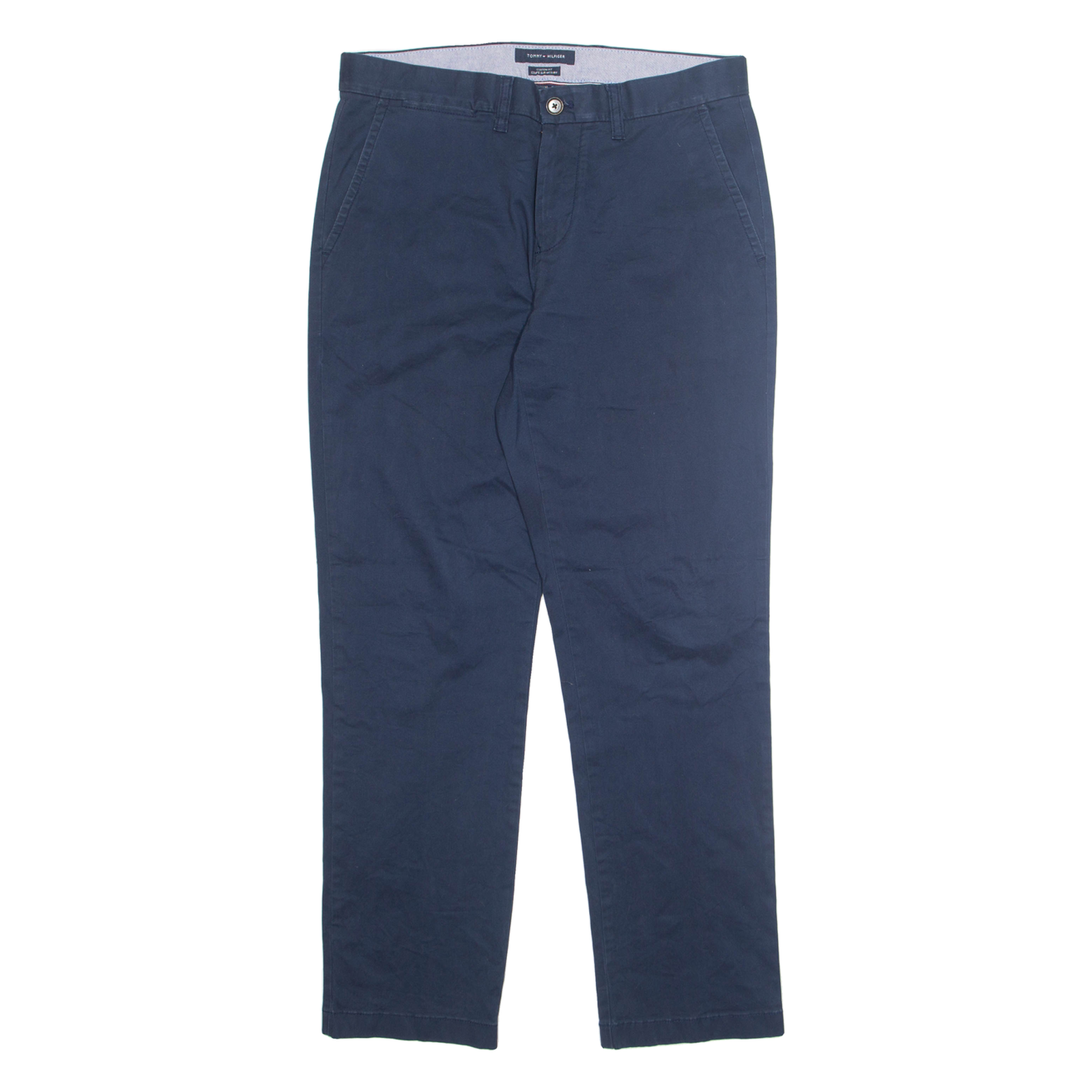 TOMMY HILFIGER Chino Mens Trousers Blue Regular Tapered W31 L30 Refurbished - N/A refurbished available on Cerqular