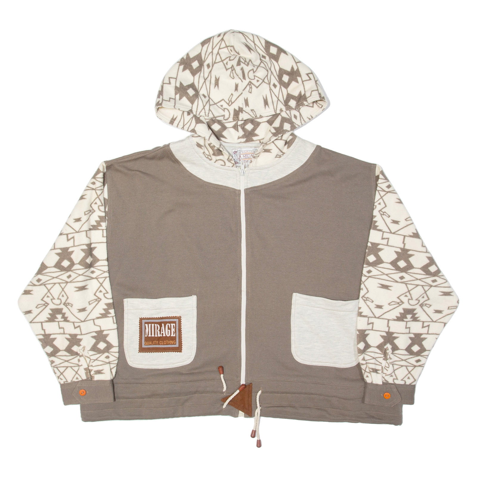 LA MIRAGE Cropped Womens Brown Hoodie Full Zip UK 18 Refurbished - N/A refurbished available on Cerqular