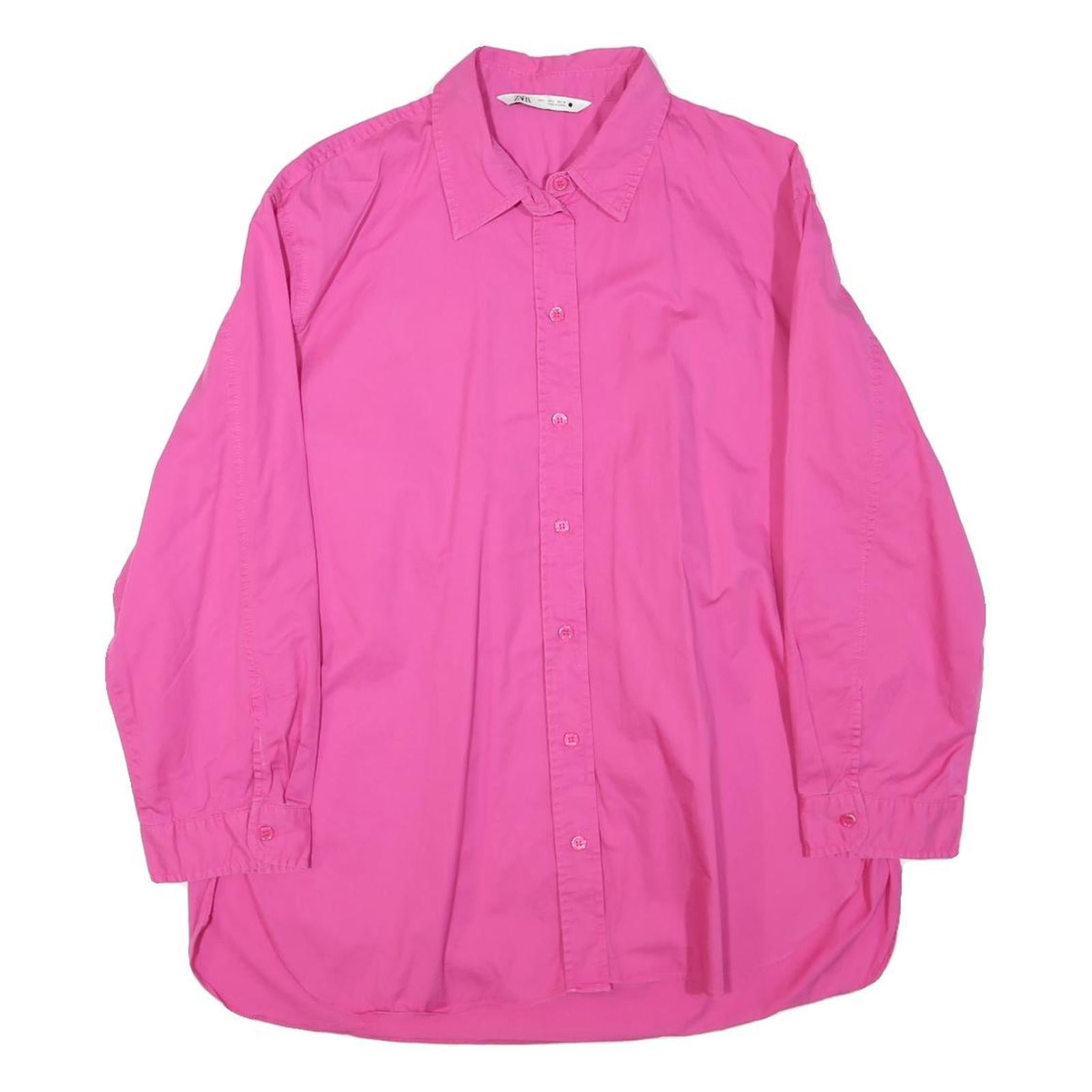 Buy ZARA Womens Pink Cotton Blend Shirt Long Sleeve Collared L Classic Button Down Refurbished - $18.19 ZARA Womens Pink Cotton Blend Shirt Long Sleeve Collared L Classic Button Down Refurbished - N/A refurbished available on Cerqular