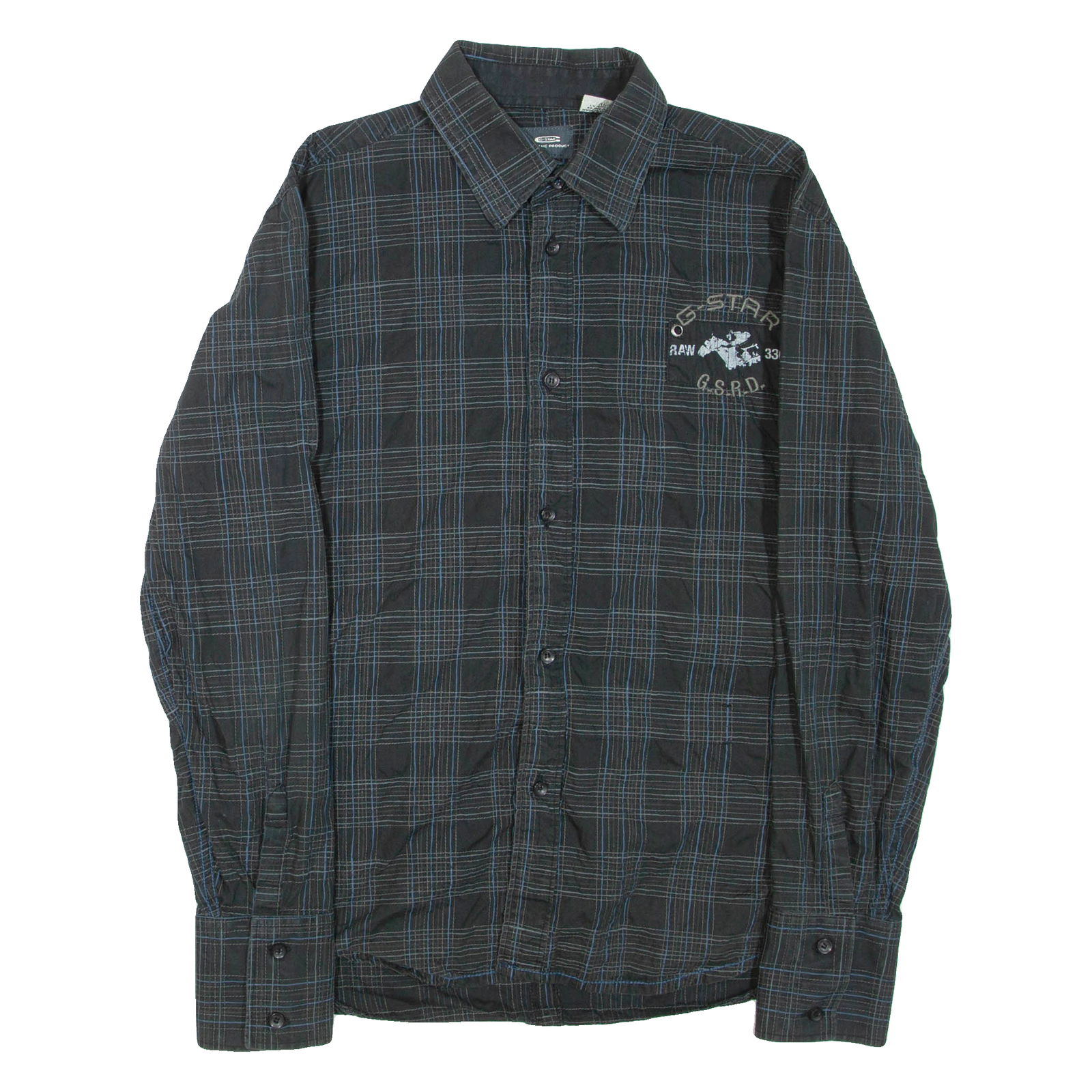 G-STAR Mens Shirt Grey Check Long Sleeve L Refurbished - N/A refurbished available on Cerqular