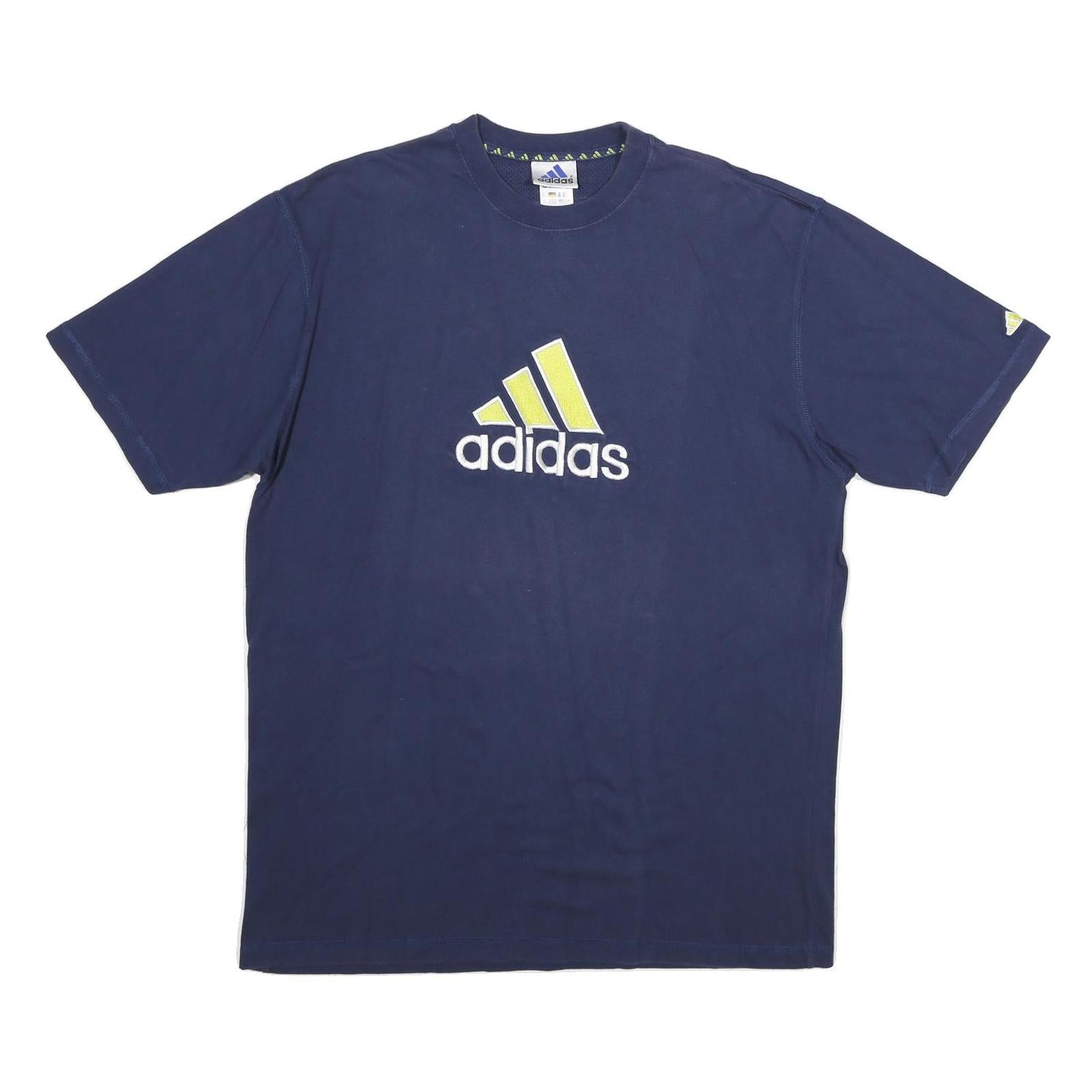 ADIDAS Mens Navy Blue Cotton Logo Graphic T-Shirt L Short Sleeve Crew Neck Refurbished - N/A refurbished available on Cerqular