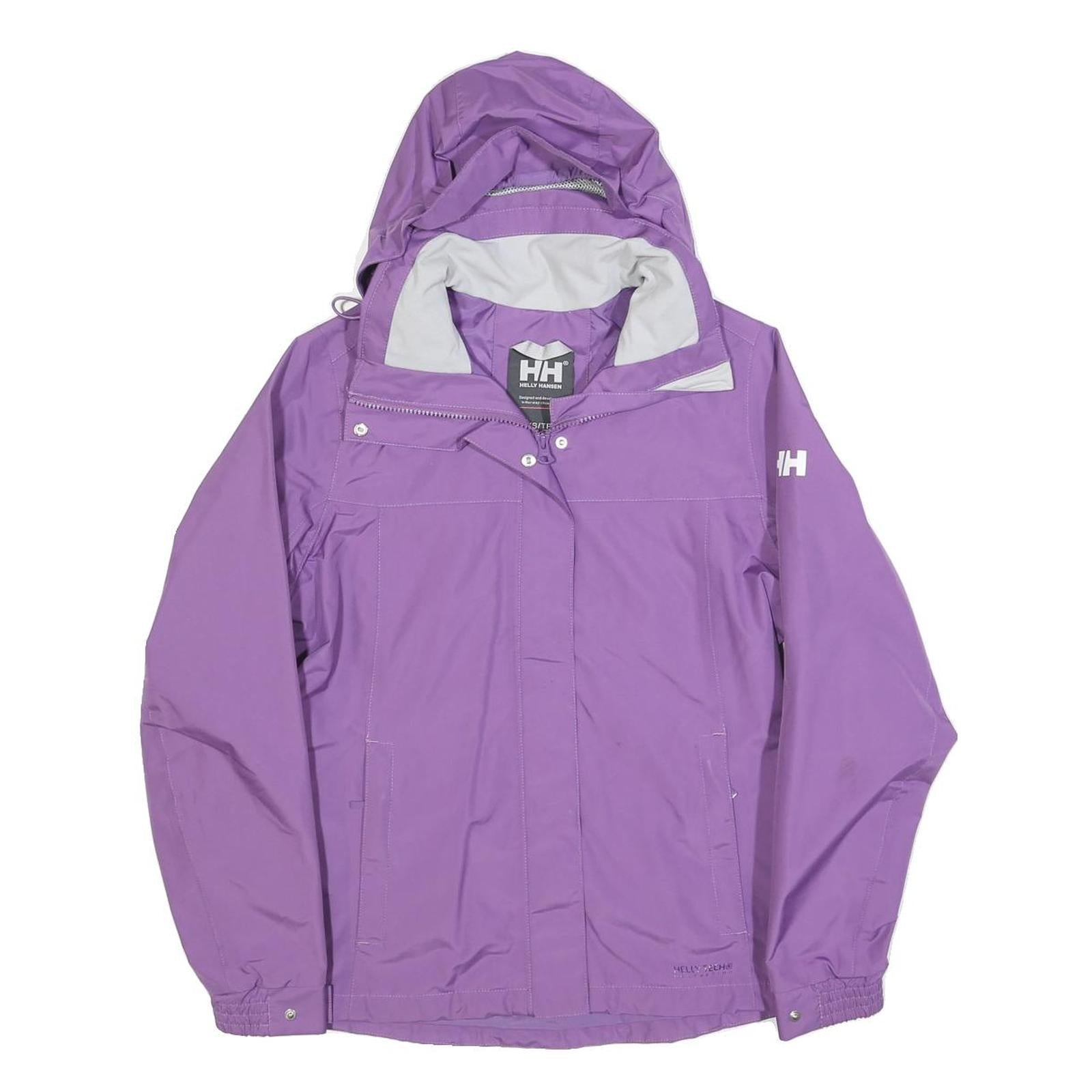 HELLY HANSEN Womens Purple Jacket XS Polyester Blend Outdoor Zip Hooded Plain Refurbished - N/A refurbished available on Cerqular