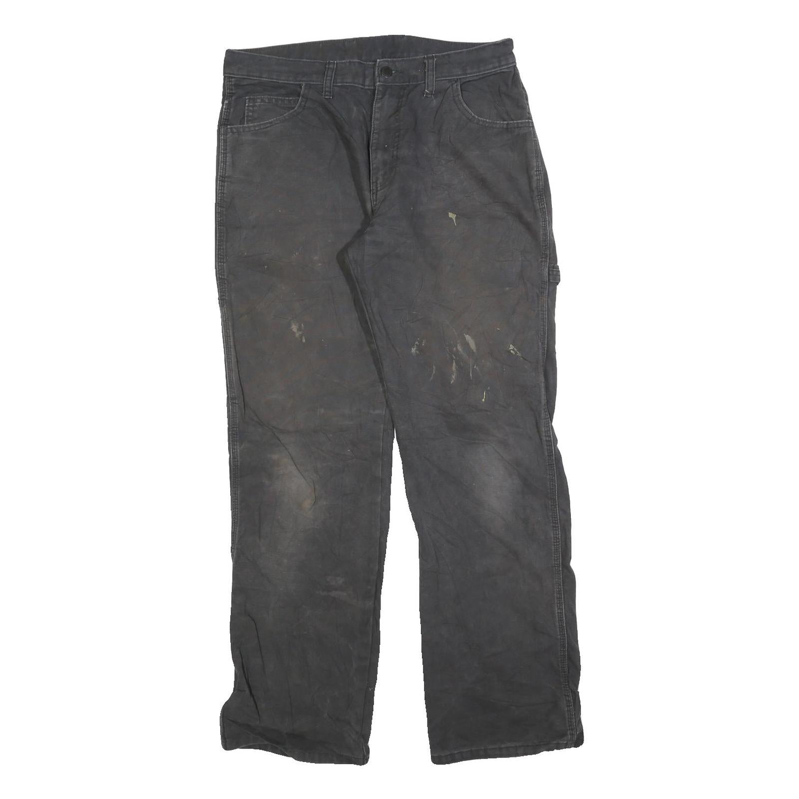 DICKIES Mens Cotton Blend Black Regular Fit Straight Leg Trousers W32 L32 Refurbished - N/A refurbished available on Cerqular