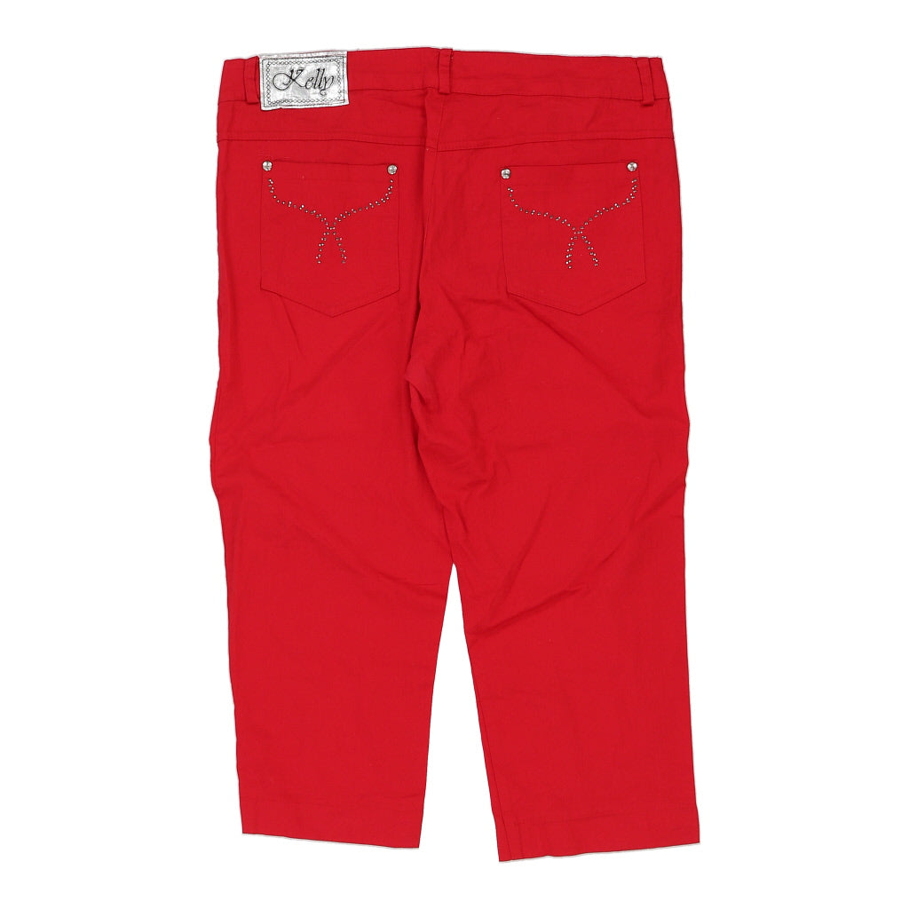 Kelly Trousers - 36W UK 14 Red Cotton Refurbished - Thrifted (note: this is a term often used to describe second- refurbished available on Cerqular