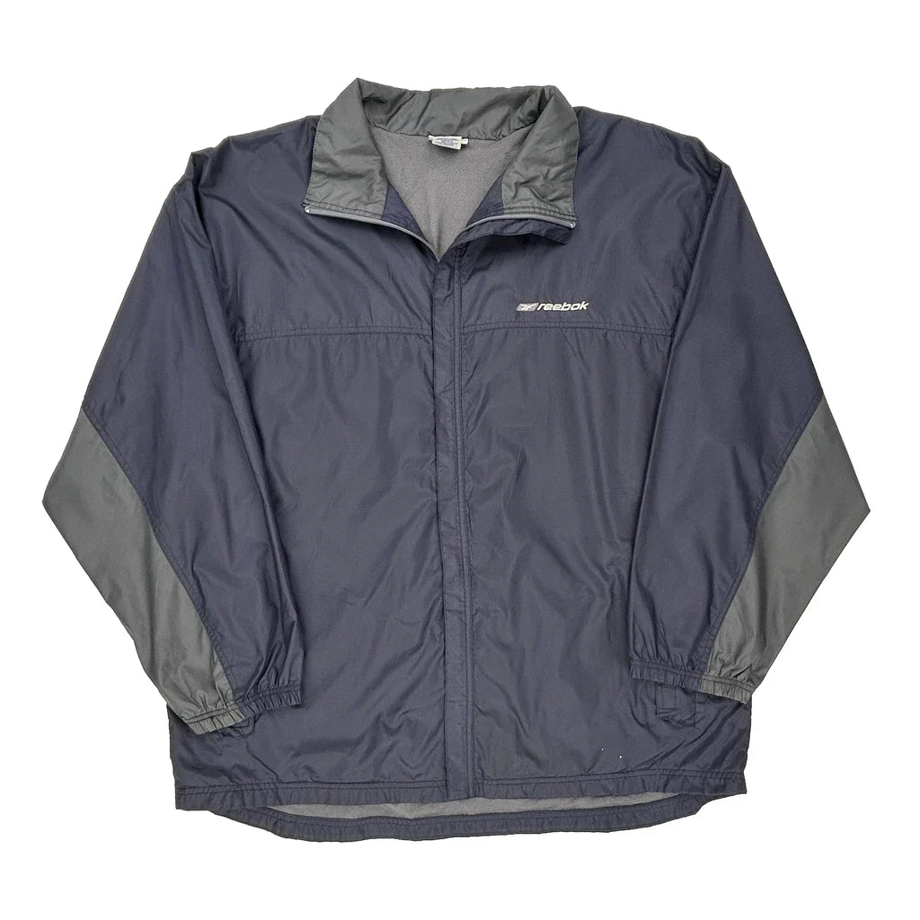 Reebok Windbreaker - 2XL Grey Polyester Refurbished - Thrifted (note: this is a term often used to describe second- refurbished available on Cerqular