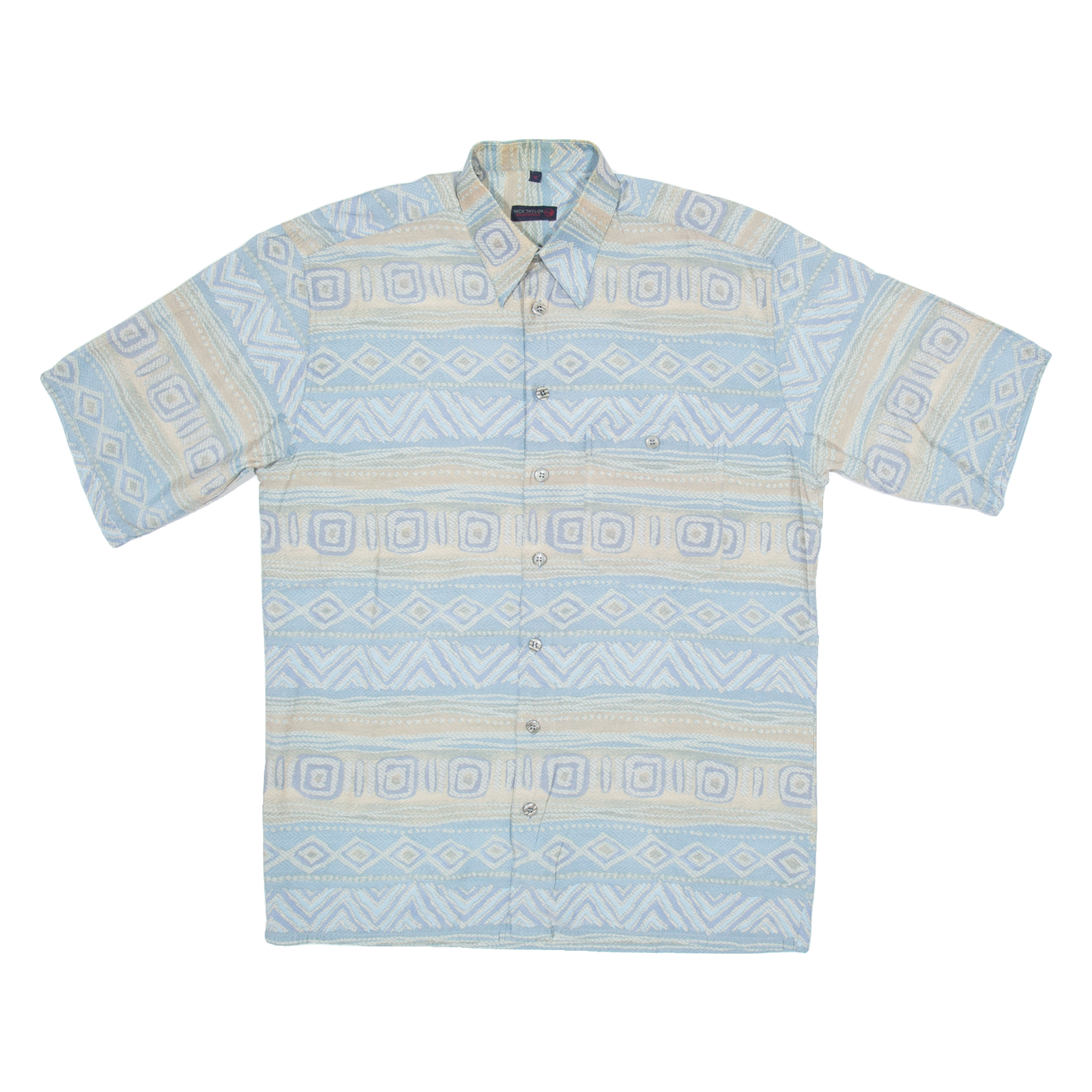 NICK TAYLOR Mens Shirt Blue Fair Isle M Refurbished - N/A refurbished available on Cerqular