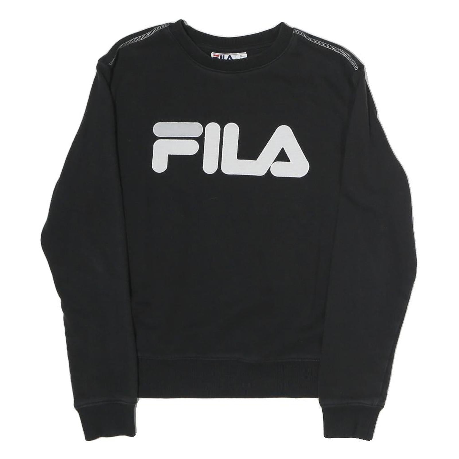 Buy FILA Mens Black Sweatshirt Crew Neck S Cotton Blend Logo Pullover Casual Refurbished - $29.89 FILA Mens Black Sweatshirt Crew Neck S Cotton Blend Logo Pullover Casual Refurbished - N/A refurbished available on Cerqular