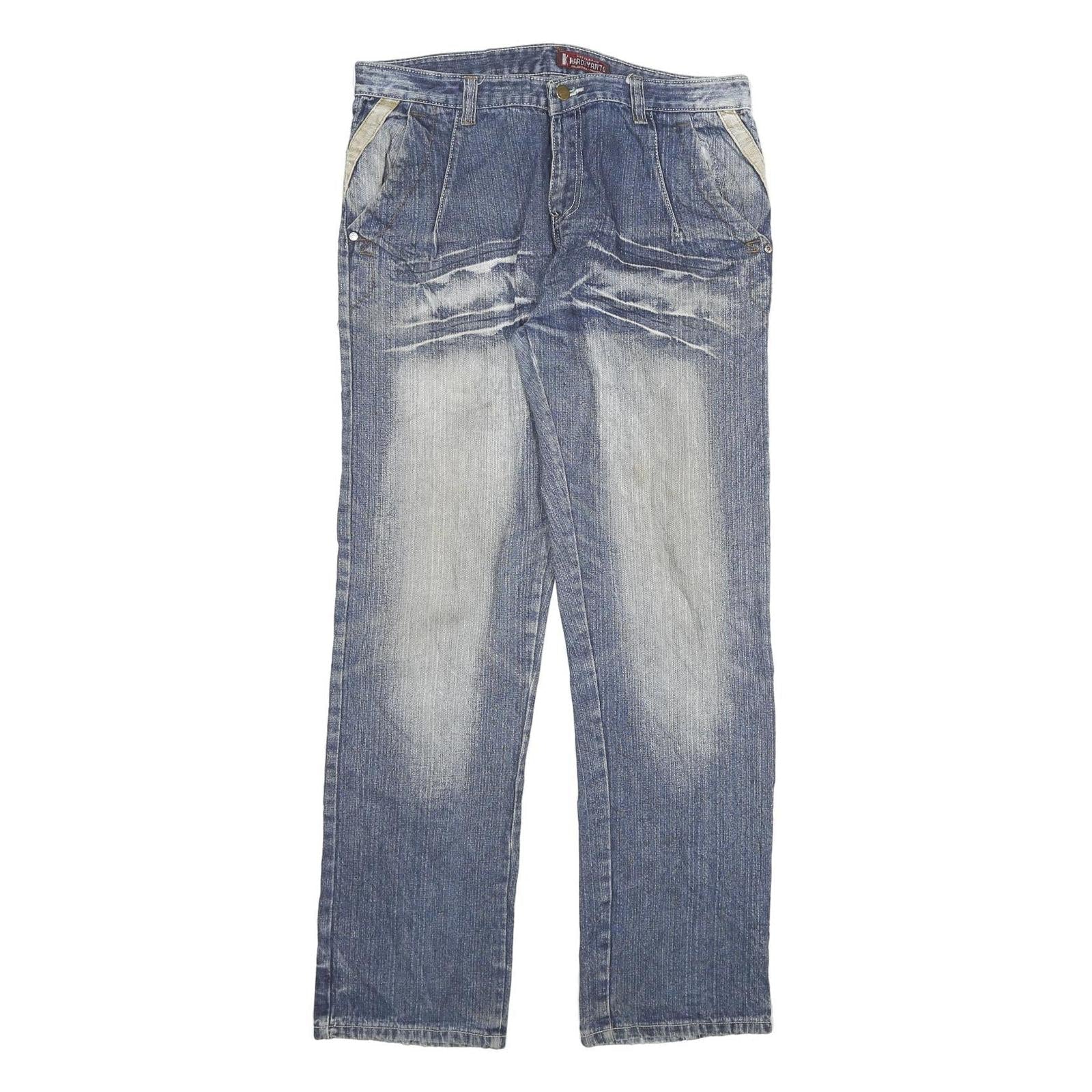 HARDY YANTO Mens Jeans Blue Regular Straight Denim Light W34 L32 Casual Wear Refurbished - N/A refurbished available on Cerqular