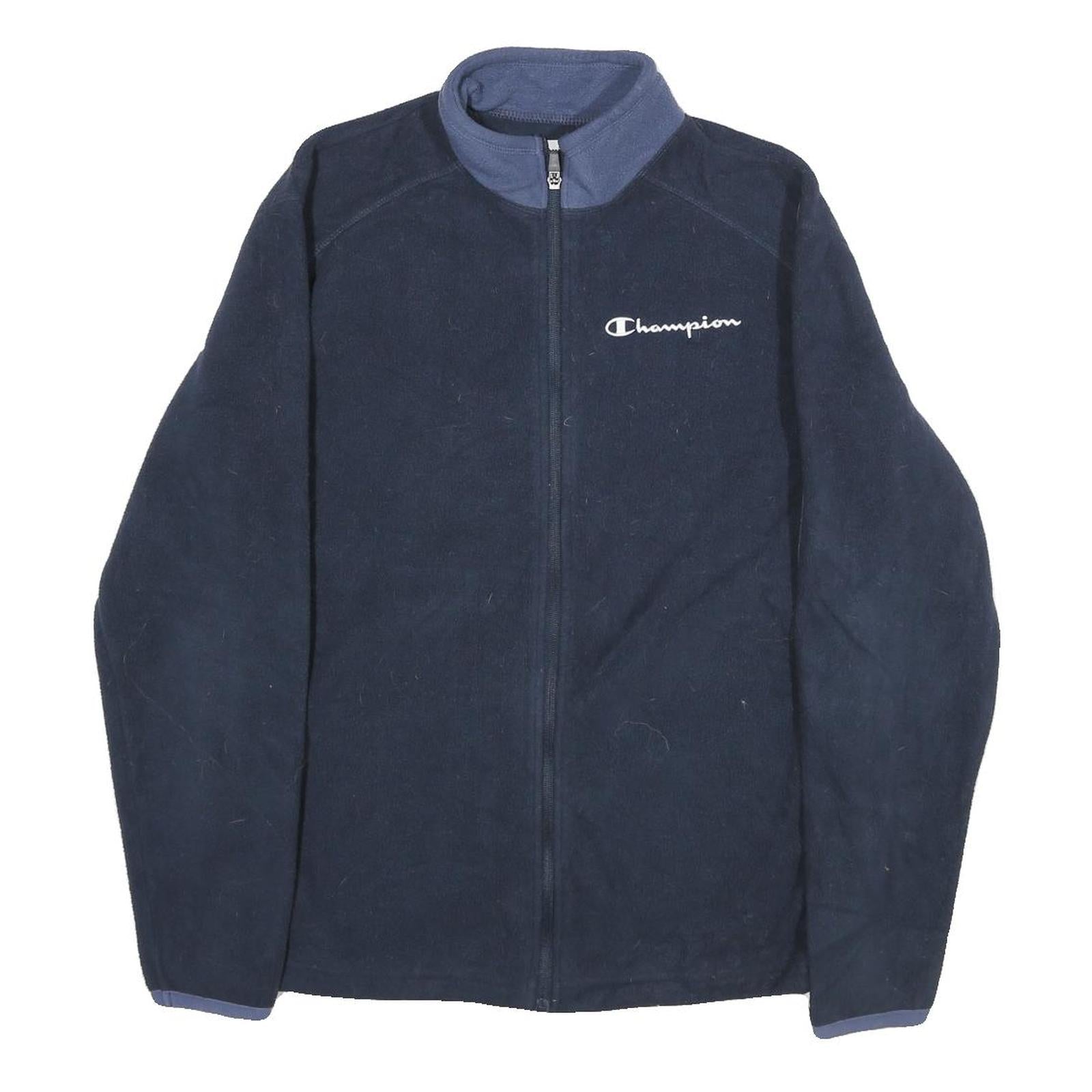 CHAMPION Mens Navy Blue Casual Jacket S Polyester Full Zip Fleece Casual Wear Refurbished - N/A refurbished available on Cerqular