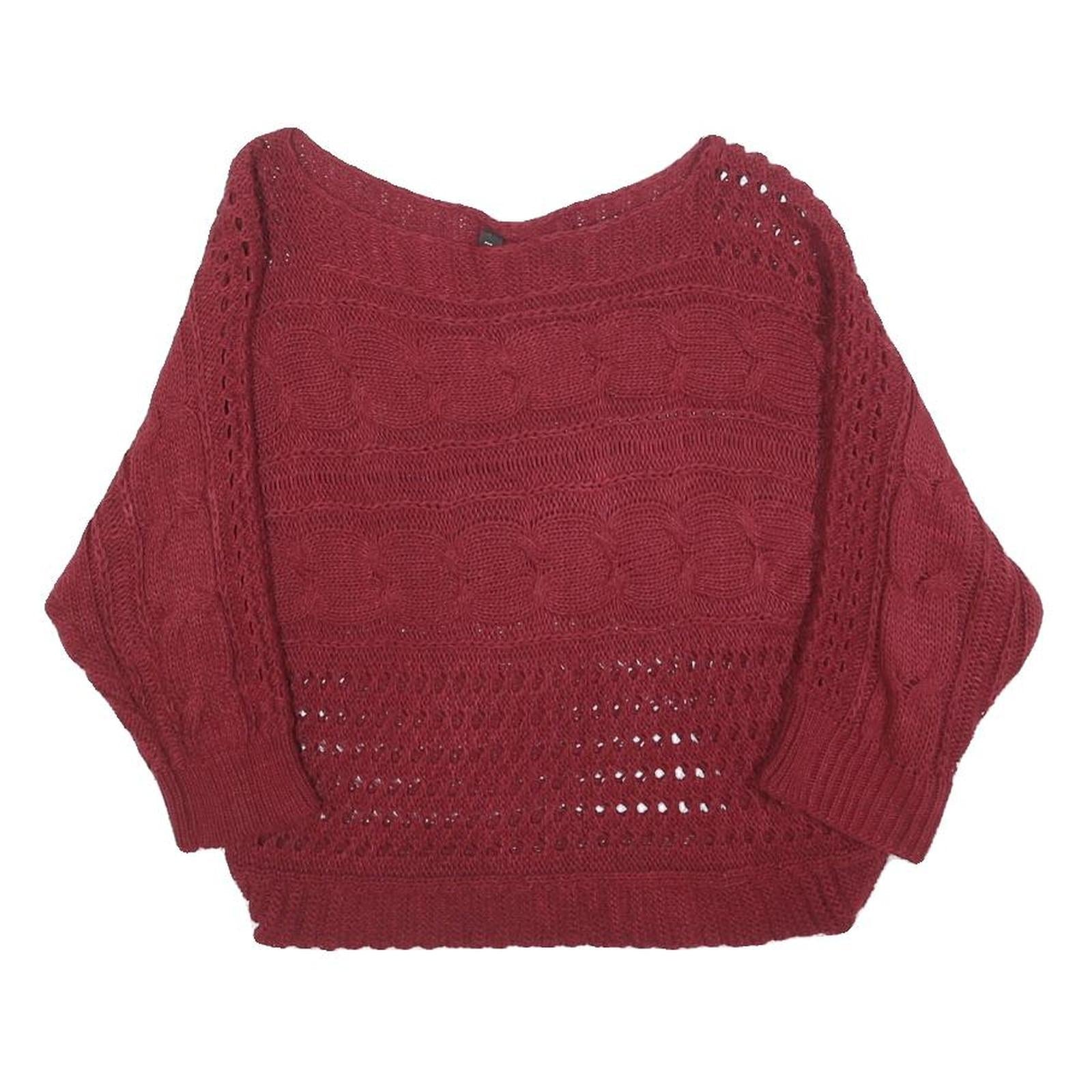 Buy MADONNA Womens Maroon Patterned Jumper Boat Neck Chunky Knit S Stylish Comfort Refurbished - $32.49 MADONNA Womens Maroon Patterned Jumper Boat Neck Chunky Knit S Stylish Comfort Refurbished - N/A refurbished available on Cerqular
