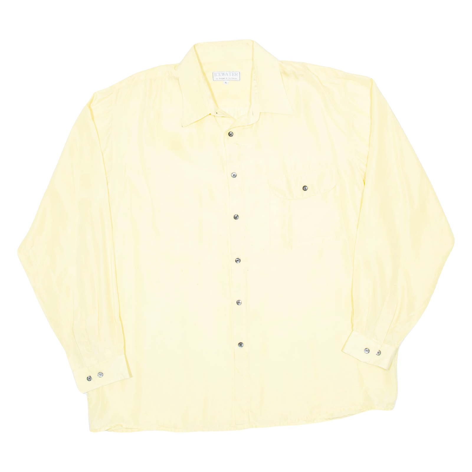 ICE WATER Mens Plain Shirt Yellow Long Sleeve XL Refurbished - N/A refurbished available on Cerqular