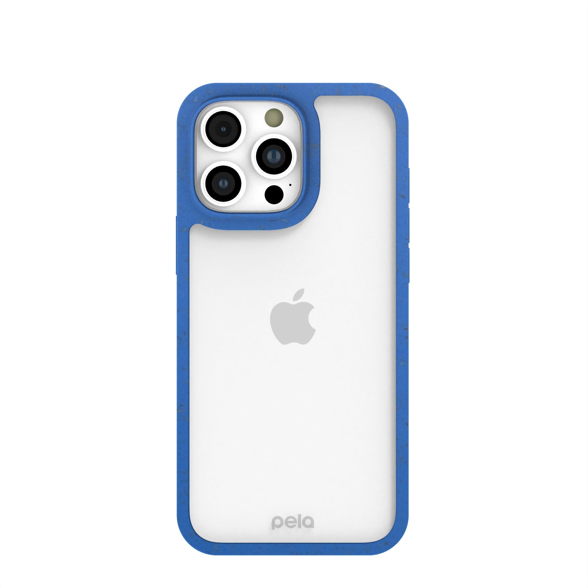 Clear iPhone 16 Pro Max Case with Electric Blue Ridge Refurbished - Pela Case refurbished available on Cerqular