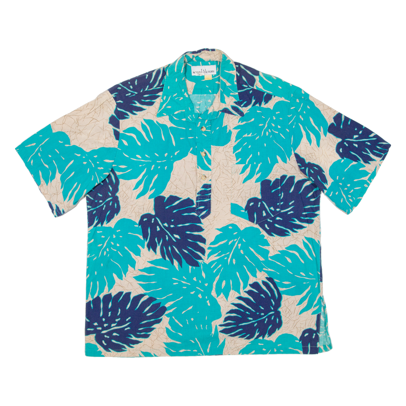 T&L MUUMUU FACTORY Mens Hawaiian Shirt Blue Floral XL Refurbished - N/A refurbished available on Cerqular