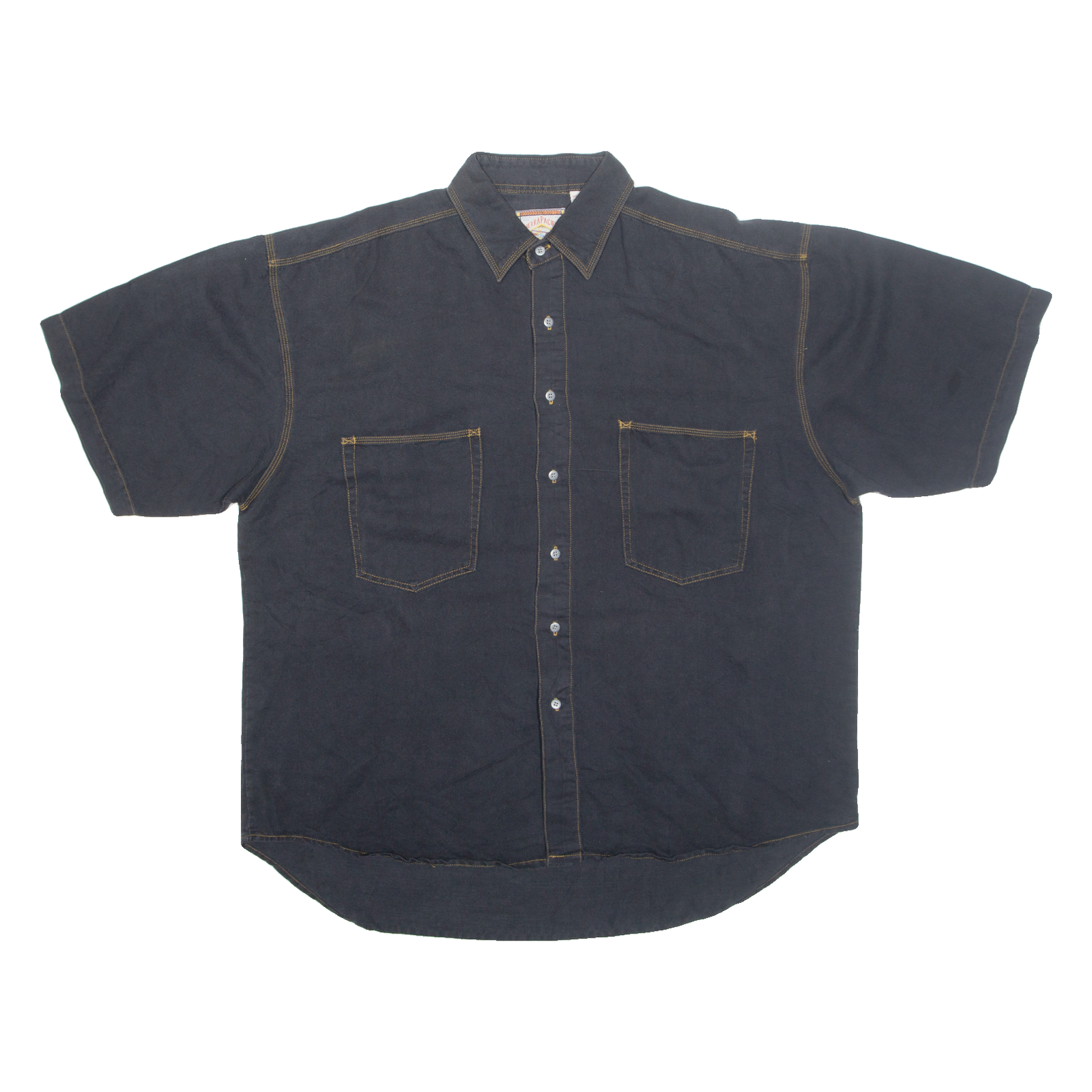 SIERRA PACIFIC Denim Look Mens Plain Shirt Black XL Refurbished - N/A refurbished available on Cerqular