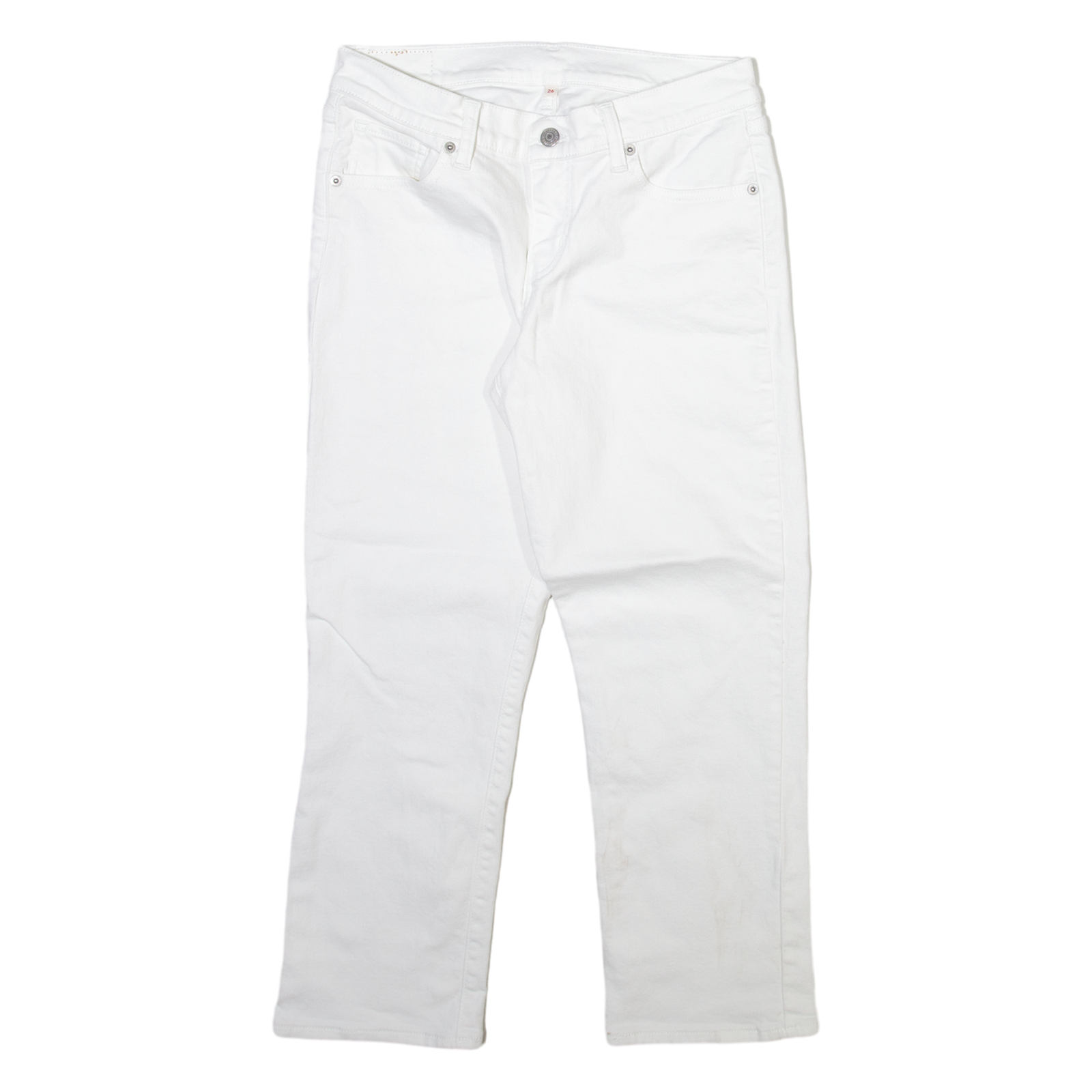 LEVI'S Womens Jeans White Slim Straight W26 L25 Refurbished - N/A refurbished available on Cerqular