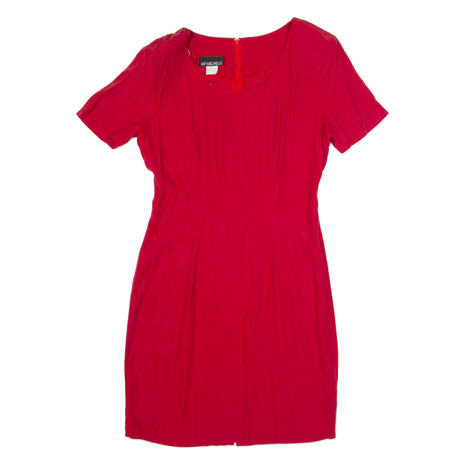 MY MICHELLE Womens Pencil Dress Red 90s Short Sleeve Knee Length M Refurbished - N/A refurbished available on Cerqular