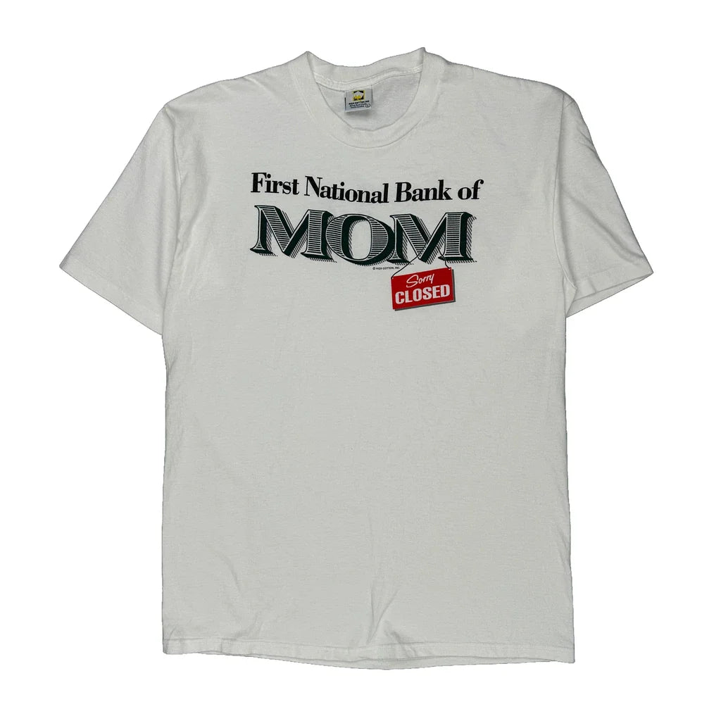 Humorous Unbranded T-Shirt - Large White Cotton Refurbished - Thrifted (note: this is a term often used to describe second- refurbished available on Cerqular