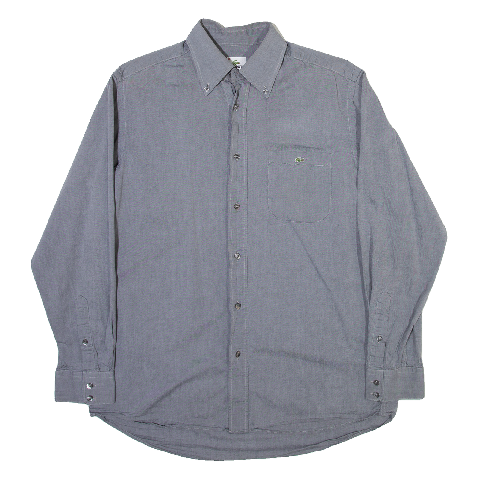 LACOSTE Mens Plain Shirt Grey Long Sleeve M Refurbished - N/A refurbished available on Cerqular