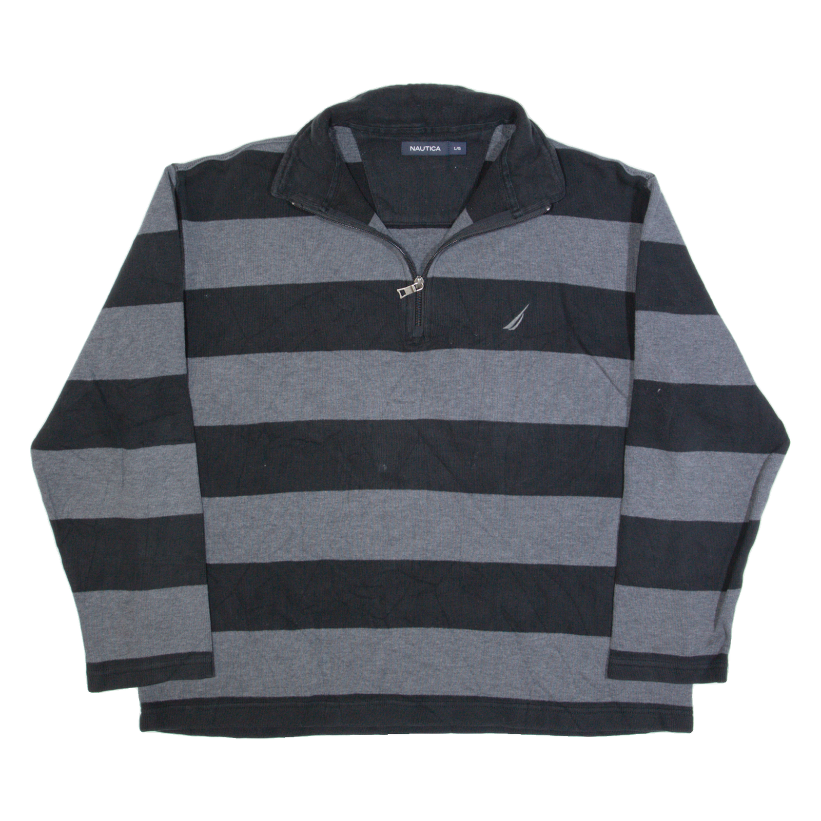 Buy NAUTICA Mens Patterned Jumper Grey Striped 1/4 Zip Tight Knit L Refurbished - $40.29 NAUTICA Mens Patterned Jumper Grey Striped 1/4 Zip Tight Knit L Refurbished - N/A refurbished available on Cerqular