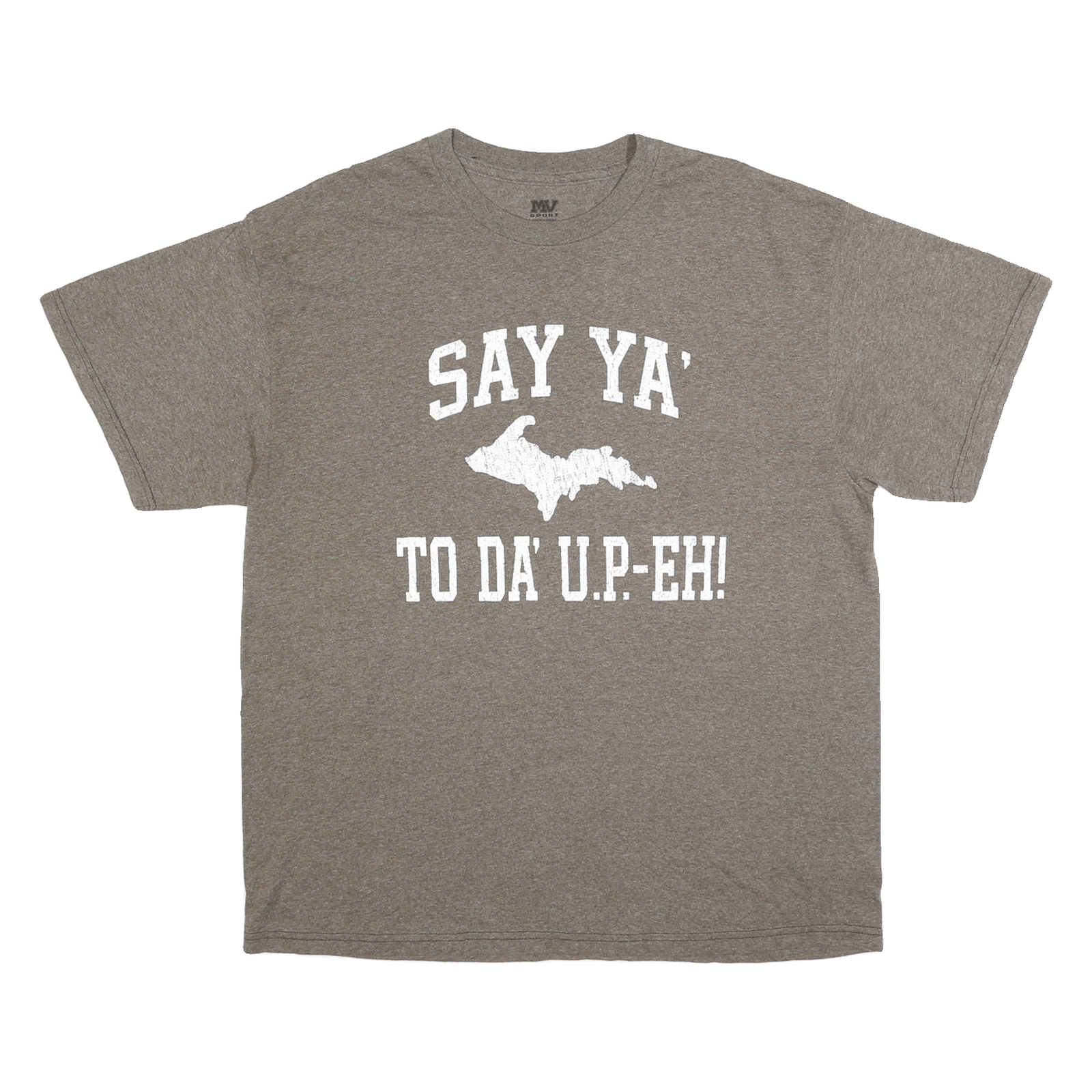 MV SPORT Mens Grey Say Ya To Da Up-Eh! Graphic T-Shirt XL Short Sleeve Crew Neck Refurbished - N/A refurbished available on Cerqular