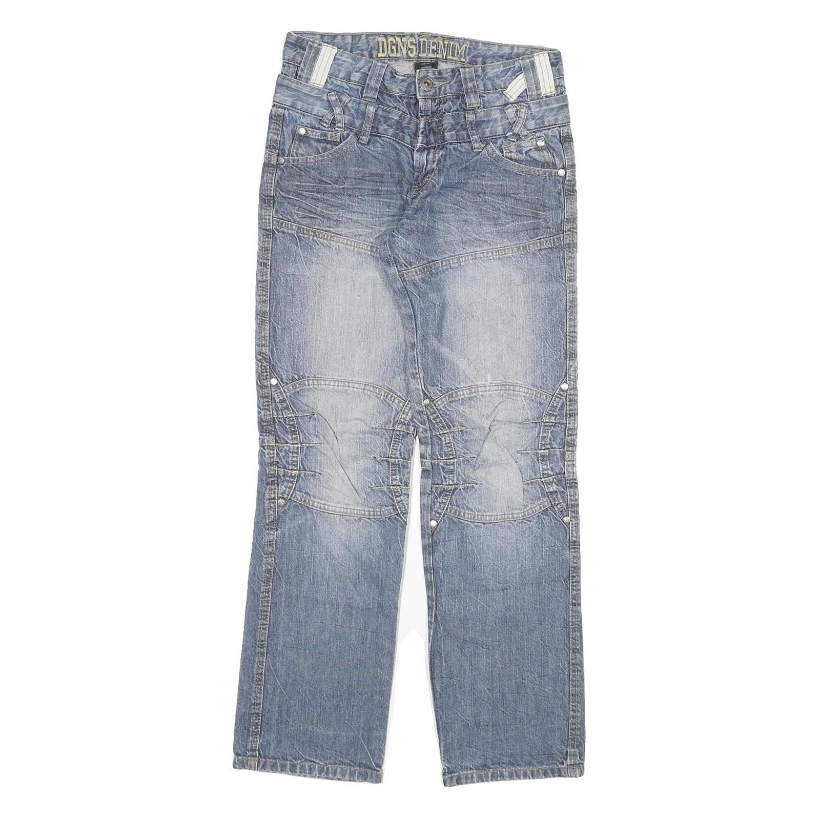 DGNS DENIM Mens Jeans Blue Regular Straight Denim Light W28 L30 Cotton Blend Refurbished - N/A refurbished available on Cerqular