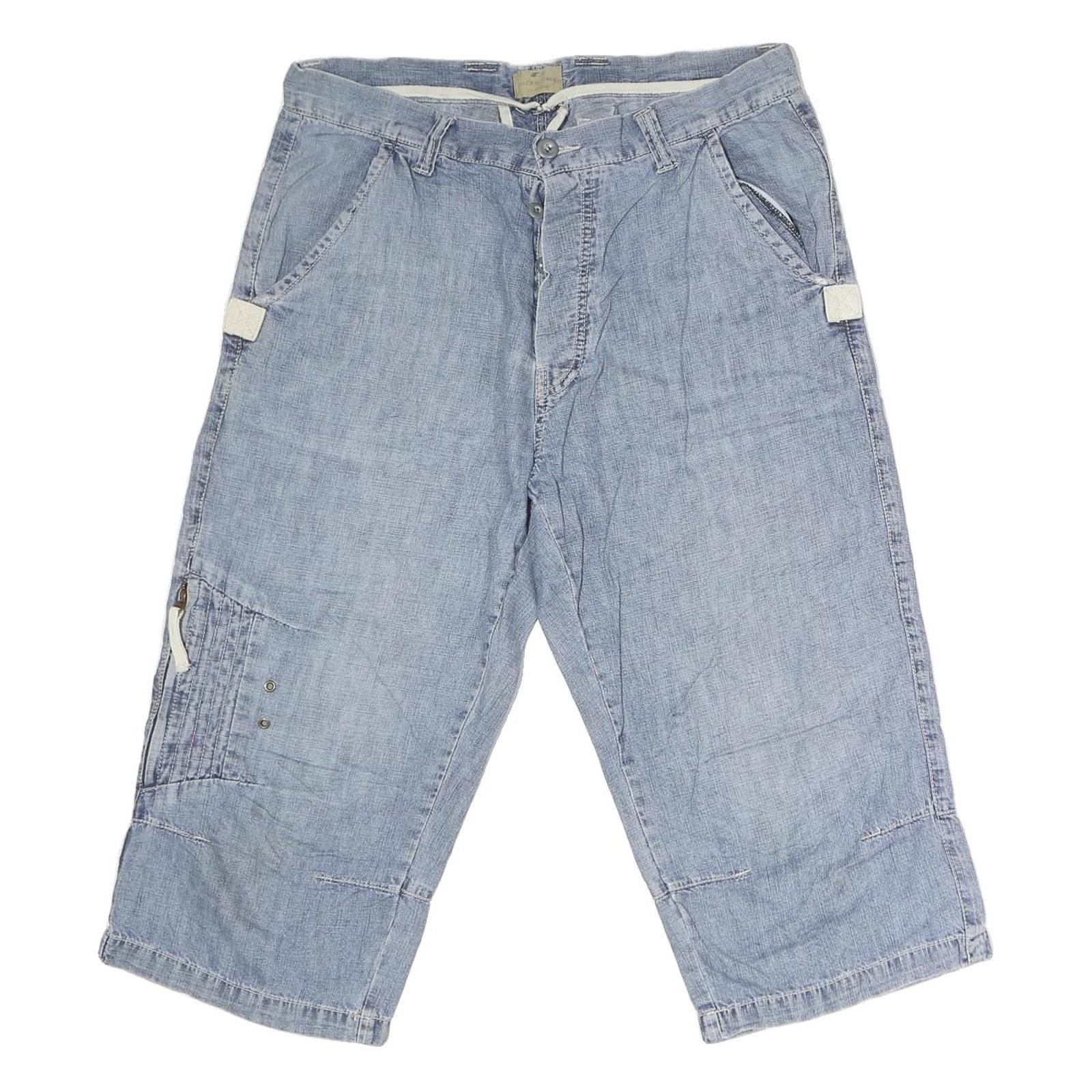 JACK & JONES Mens Blue Cotton Casual Shorts M W34 Relaxed Fit Button Closure Refurbished - N/A refurbished available on Cerqular