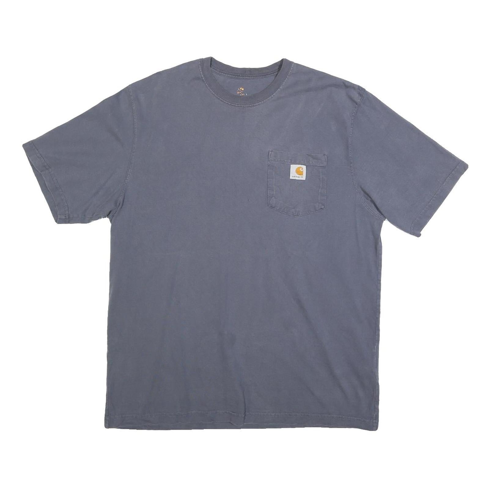 CARHARTT Mens Blue Pocket T-Shirt L Short Sleeve Crew Neck Cotton Blend Casual Refurbished - N/A refurbished available on Cerqular