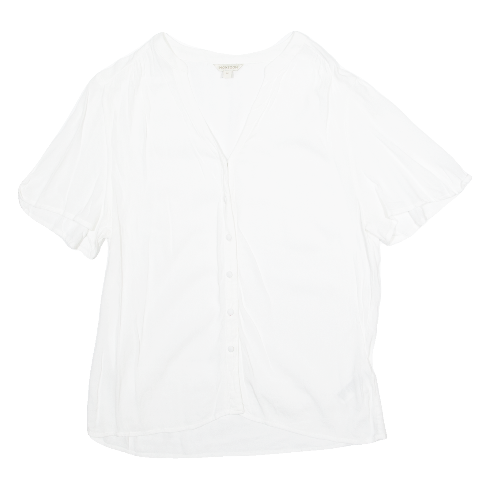 MONSOON Womens Blouse White V-Neck M Refurbished - N/A refurbished available on Cerqular