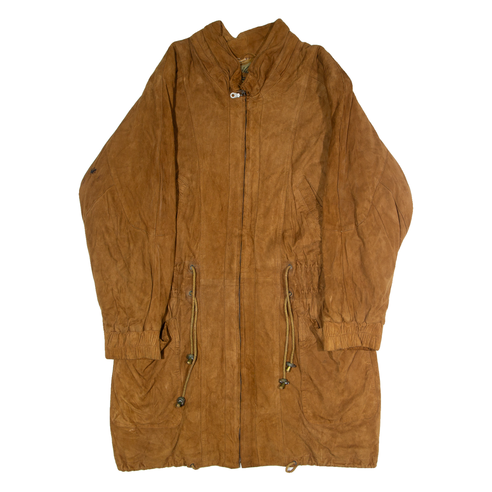 GINA GINERO Womens Coat Brown Leather Suede 90s UK 16 Refurbished - N/A refurbished available on Cerqular