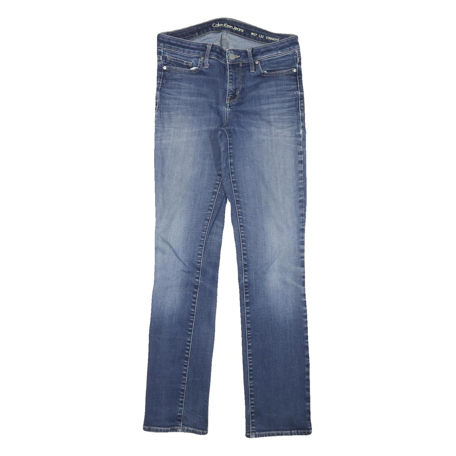 CALVIN KLEIN JEANS Womens Regular Straight Denim Medium Blue W27 L32 Classic Refurbished - N/A refurbished available on Cerqular