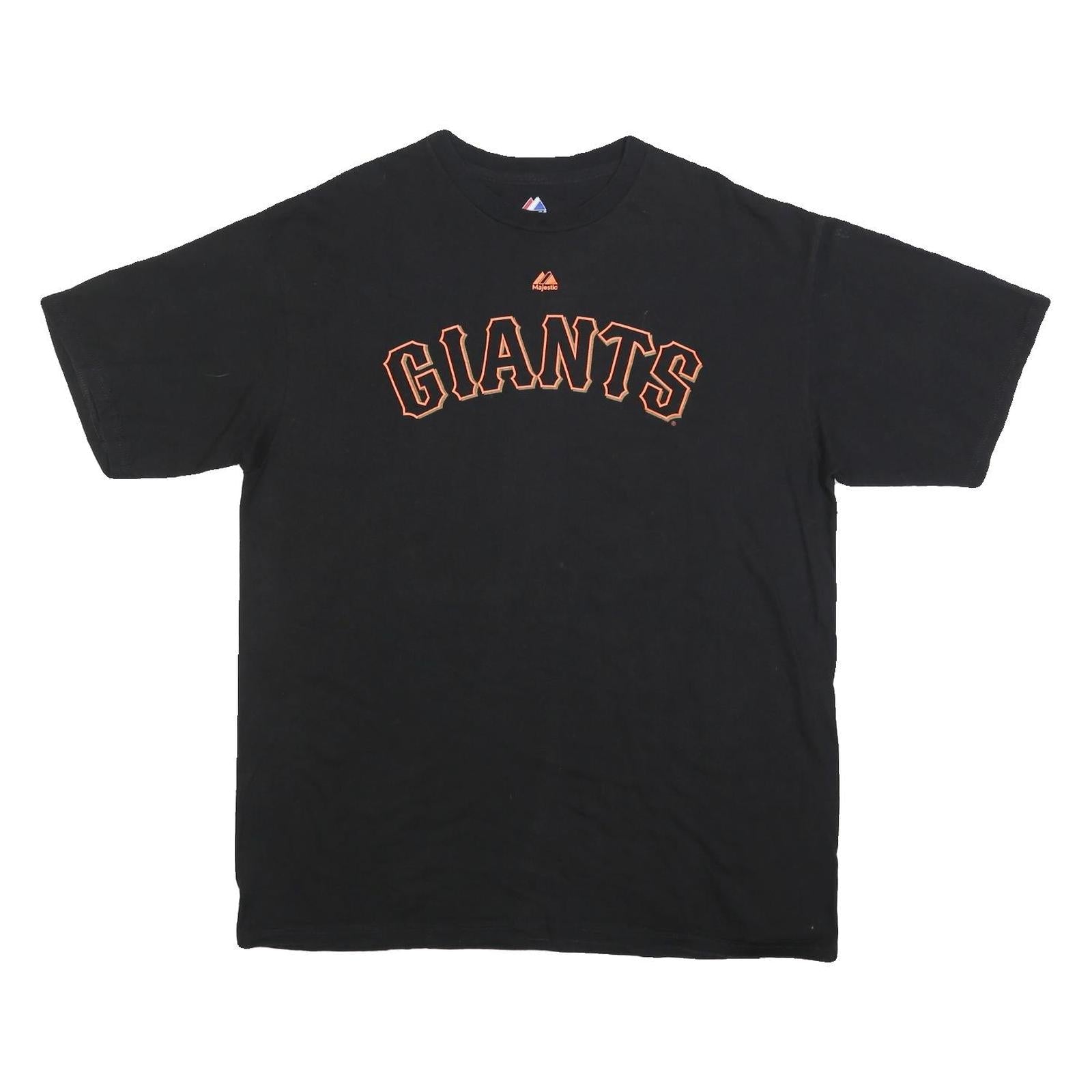 MAJESTIC Mens Black Giants Graphic T-Shirt XL Short Sleeve Crew Neck Player Refurbished - N/A refurbished available on Cerqular