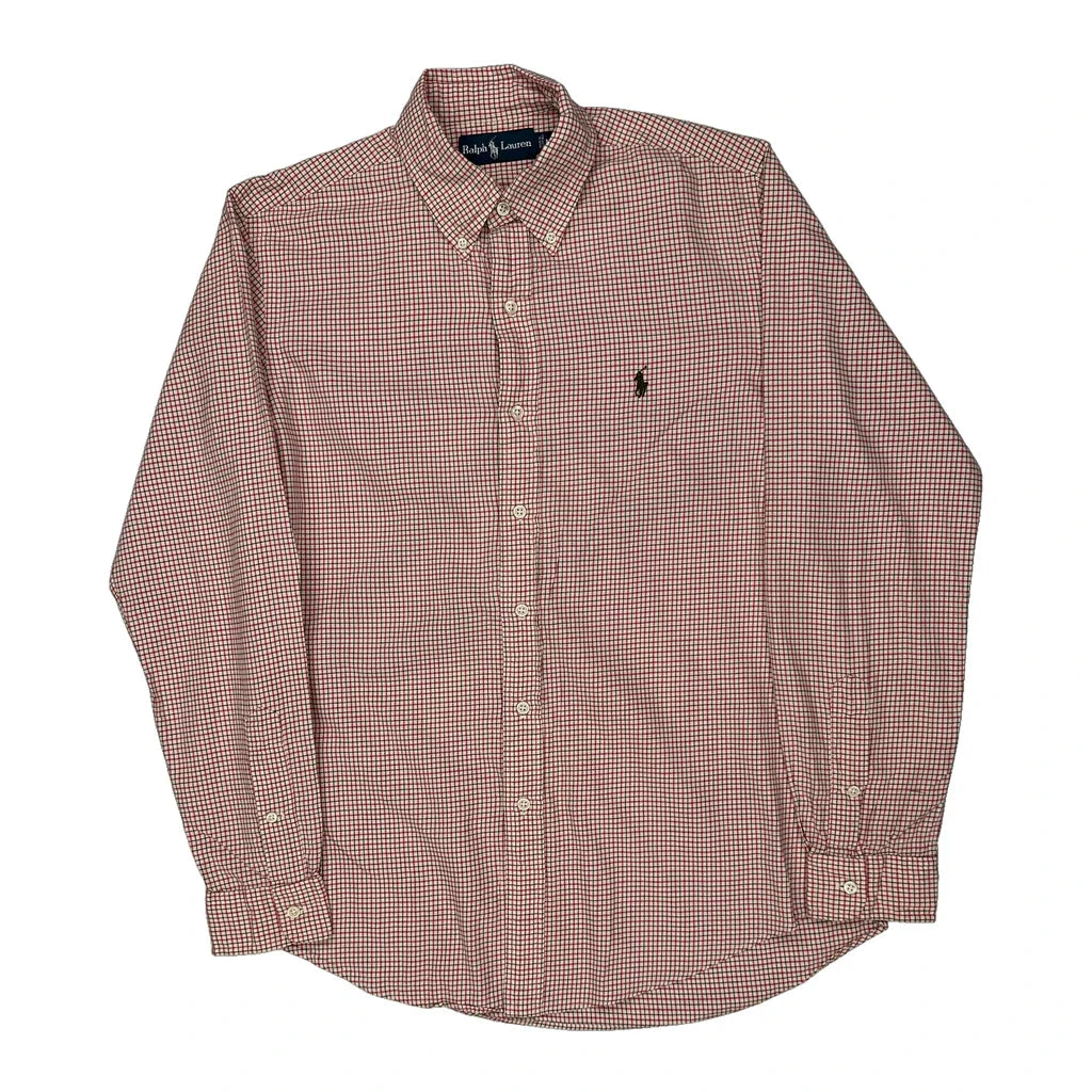 Ralph Lauren Checked Shirt - Medium Red Cotton Refurbished - Thrifted (note: this is a term often used to describe second- refurbished available on Cerqular
