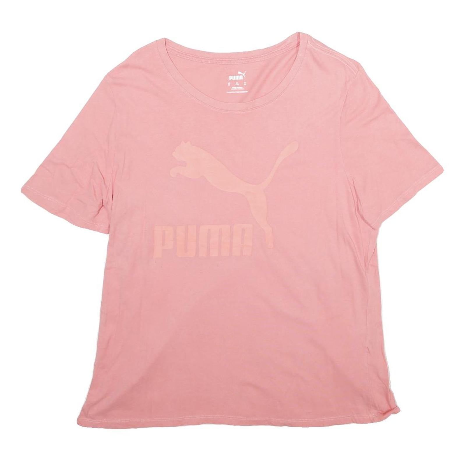 PUMA Womens Pink Graphic T-Shirt XL Short Sleeve Round Neck Casual Wear Refurbished - N/A refurbished available on Cerqular