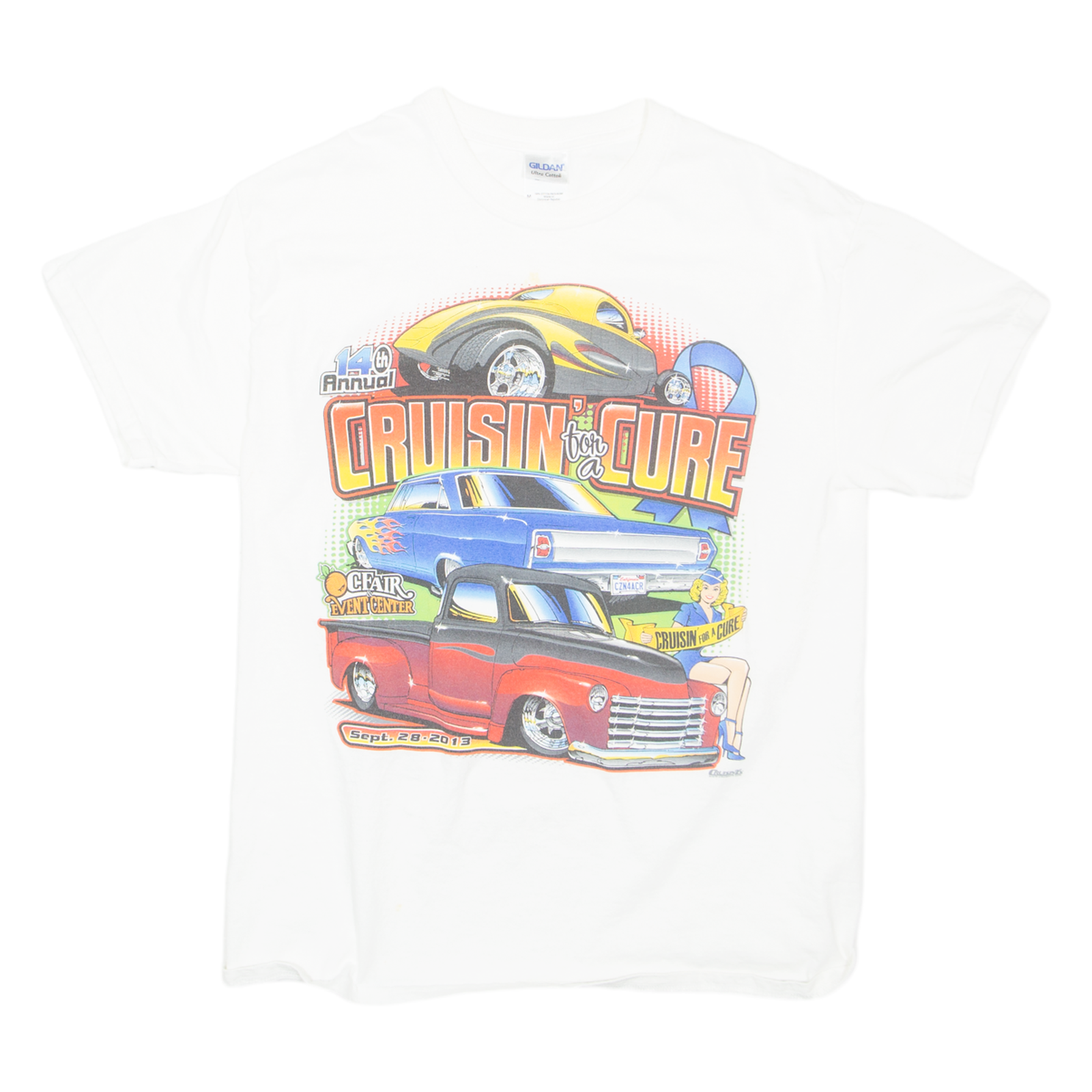 GILDAN Cruisin For A Cure Mens T-Shirt White M Refurbished - N/A refurbished available on Cerqular