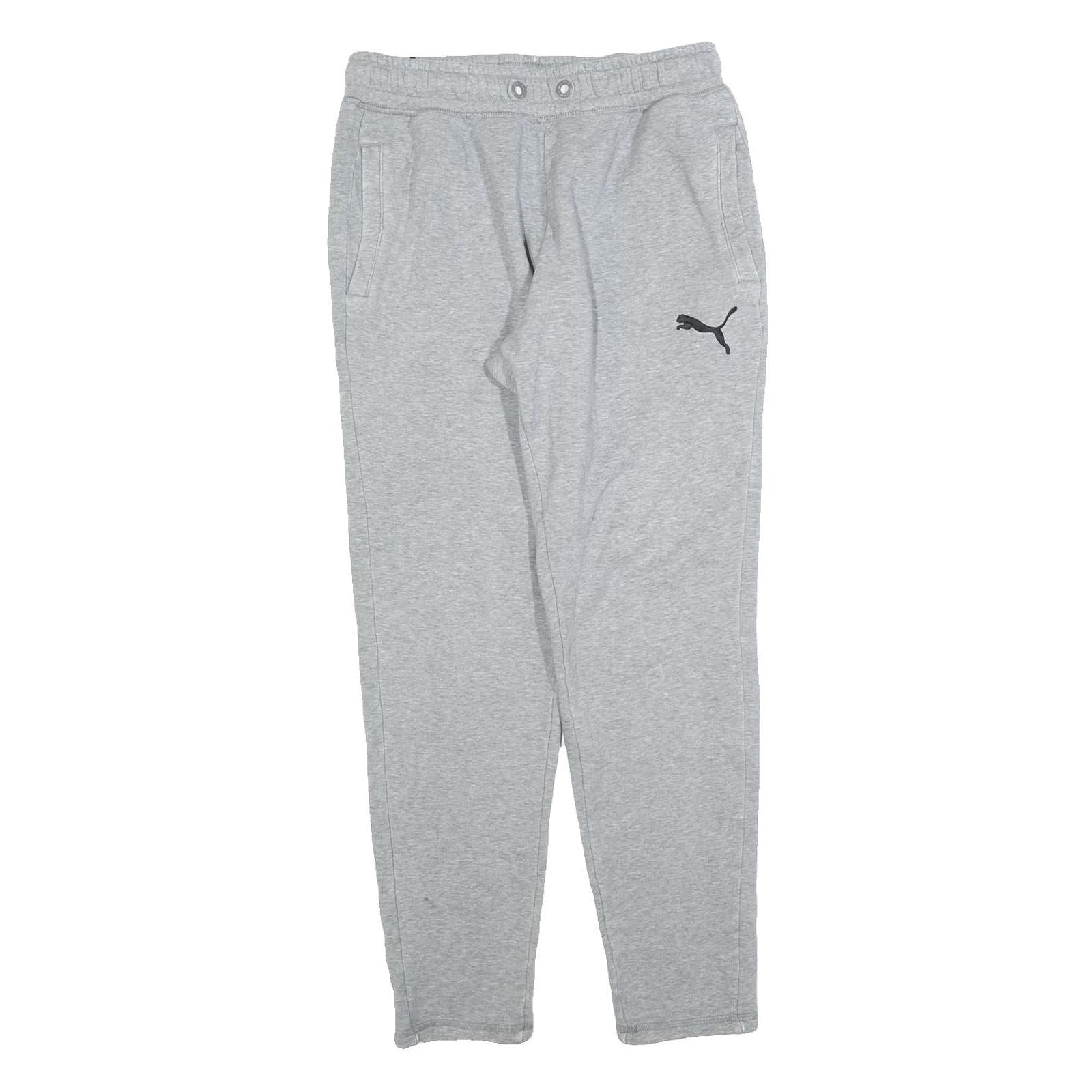 PUMA Mens Joggers Grey S W28 L30 Cotton Blend Regular Tapered Slim Fit Logo Refurbished - N/A refurbished available on Cerqular