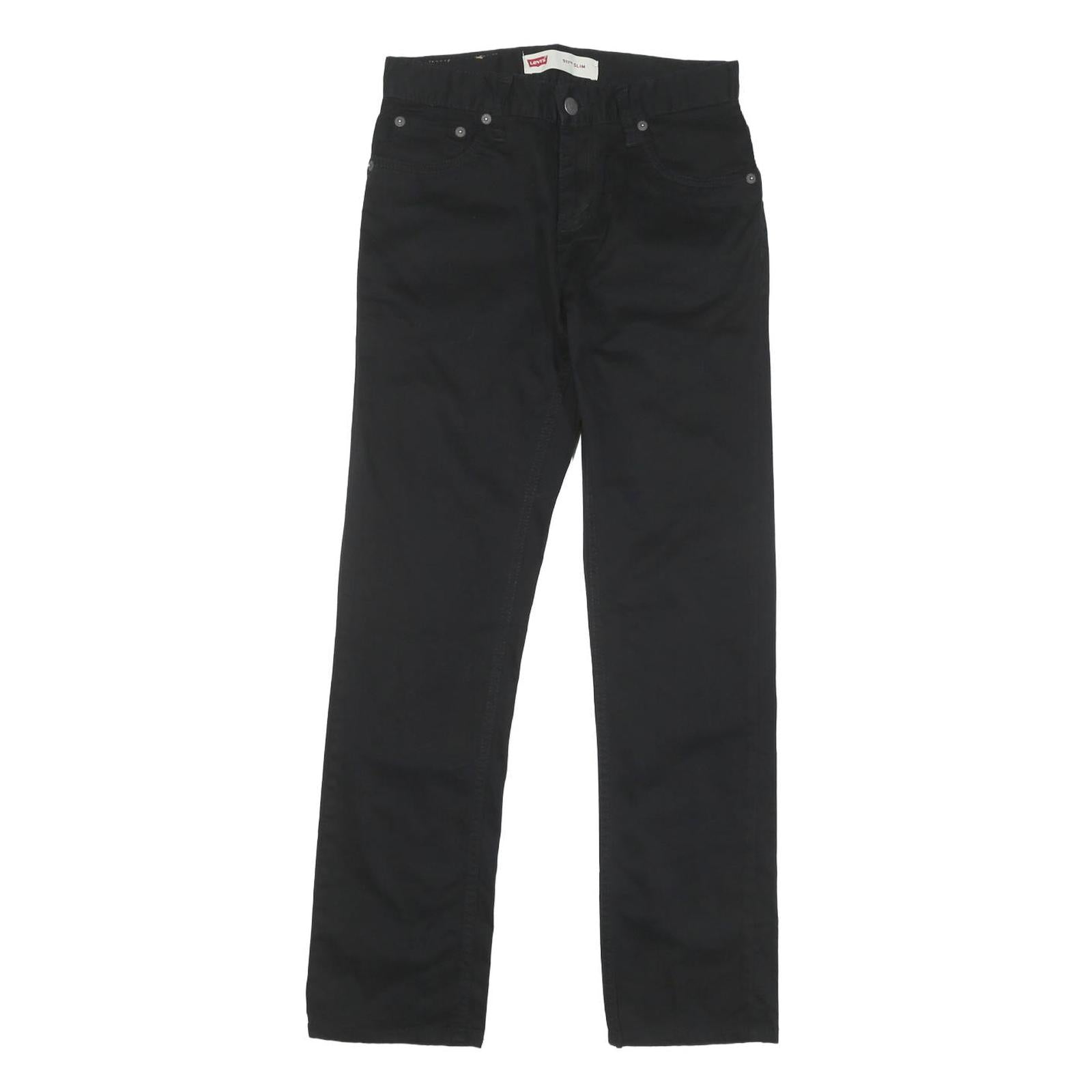 LEVI'S Womens Black Cotton Blend Slim Straight Trousers W26 L28 Zip Closure Refurbished - N/A refurbished available on Cerqular