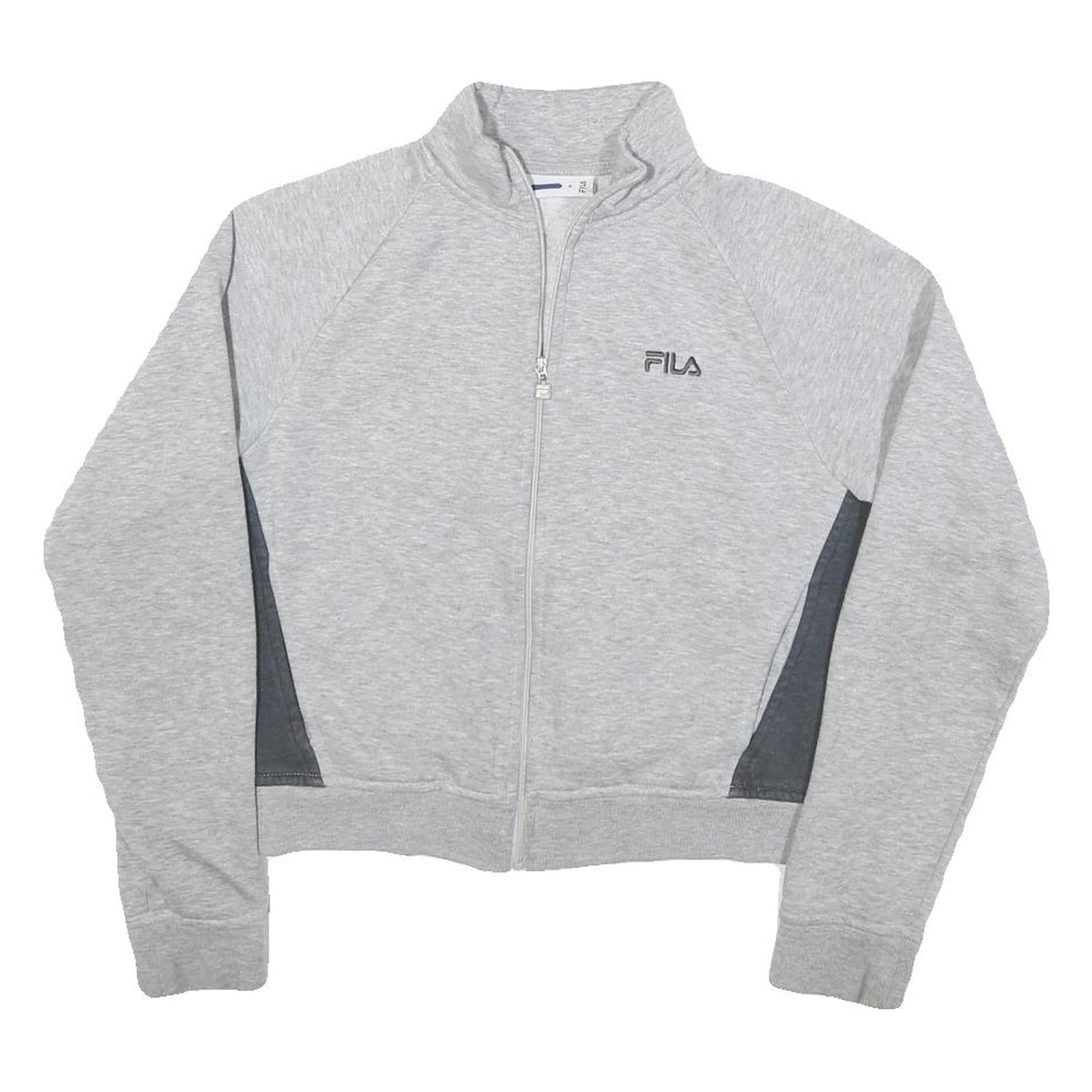 FILA Womens Grey Cotton Blend Zip Jacket UK 8 Casual Sportswear Panelled Refurbished - N/A refurbished available on Cerqular