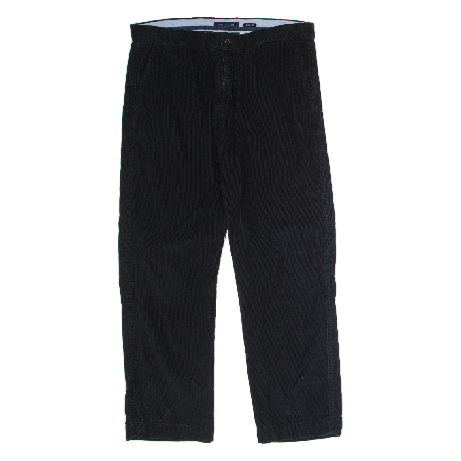 TOMMY HILFIGER Mens Corduroy Trousers Black Slim Straight W35 L30 Refurbished - N/A refurbished available on Cerqular