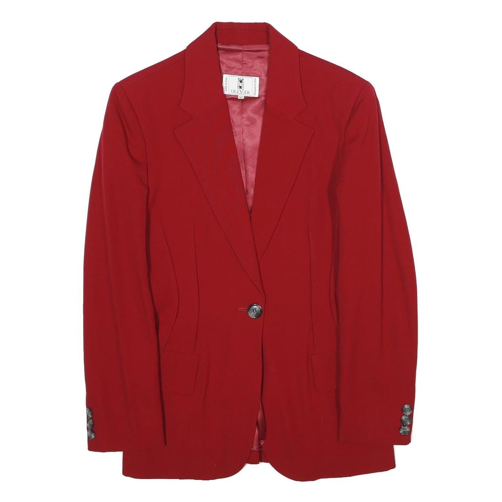 Buy OLIVER Womens Red Wool Button Jacket UK 8 Classic Tailored Blazer Style Refurbished - $48.09 OLIVER Womens Red Wool Button Jacket UK 8 Classic Tailored Blazer Style Refurbished - N/A refurbished available on Cerqular