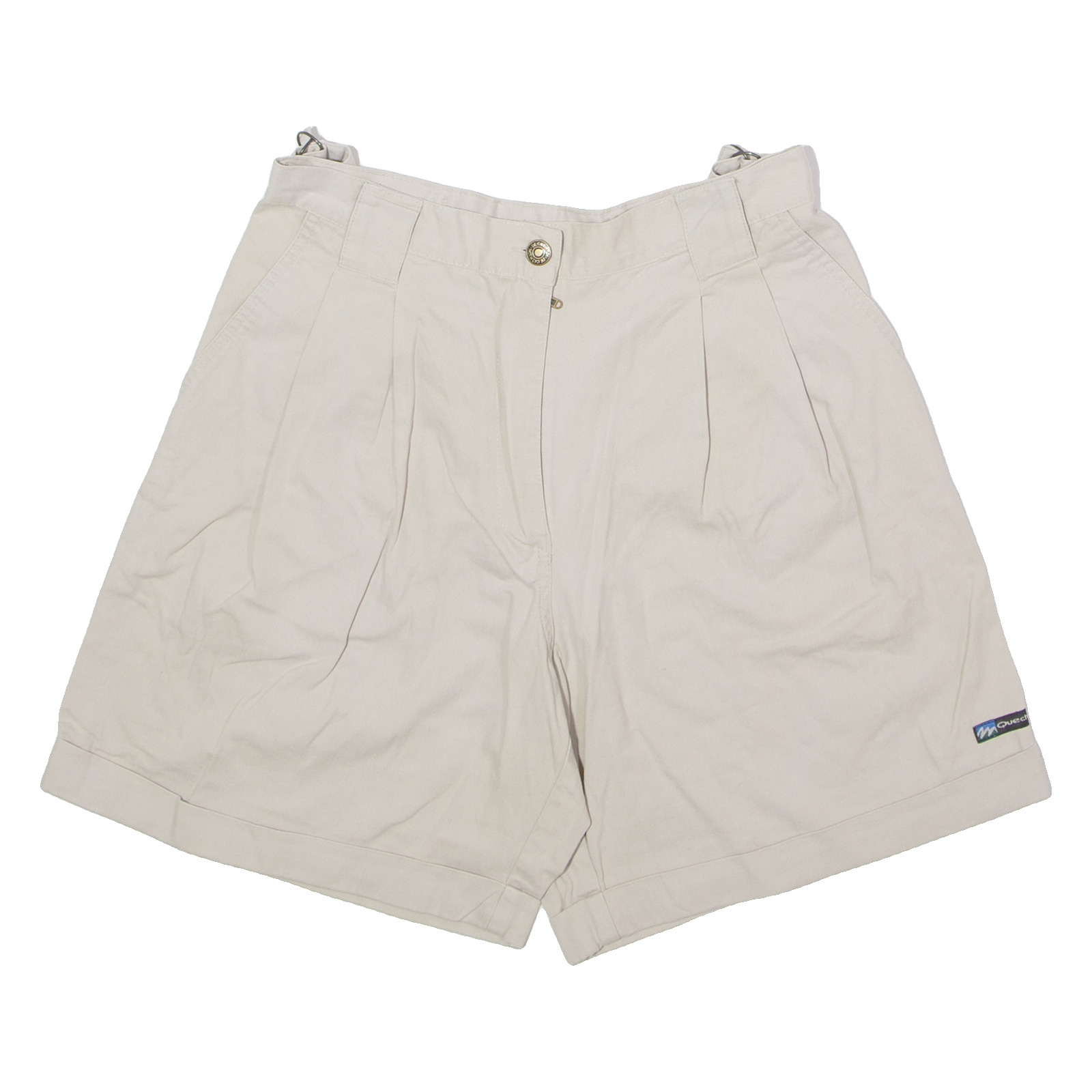 DECATHLON Pleated Womens Casual Shorts Beige S W28 Refurbished - N/A refurbished available on Cerqular