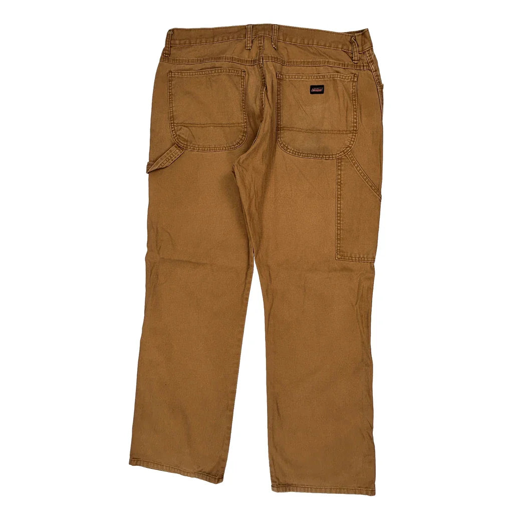 Dickies Double Knee Carpenter Trousers - 38W 30L Brown Cotton Refurbished - Thrifted (note: this is a term often used to describe second- refurbished available on Cerqular