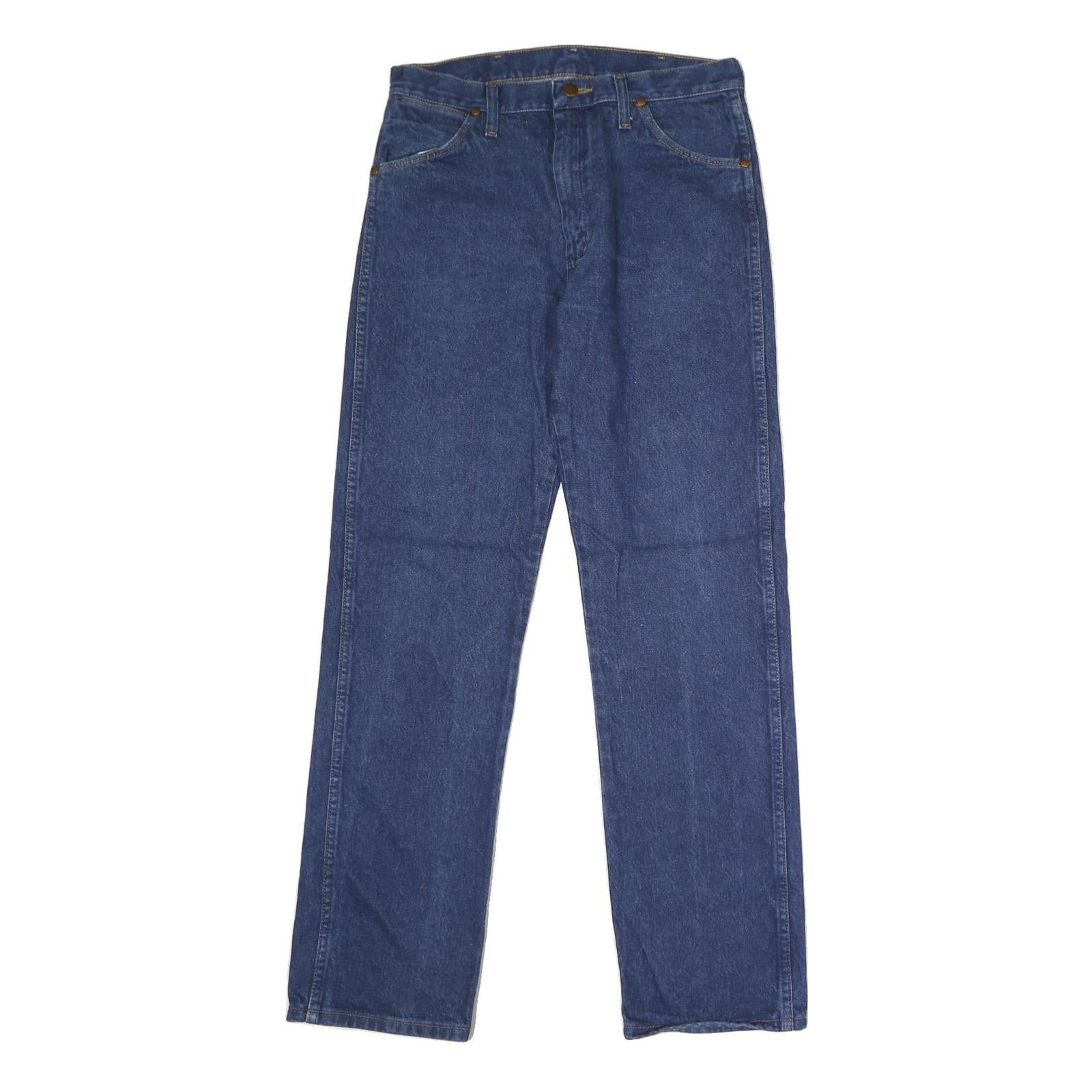 WRANGLER Mens Slim Blue Jeans Straight Denim W31 L32 Classic Zip Pocket Refurbished - N/A refurbished available on Cerqular