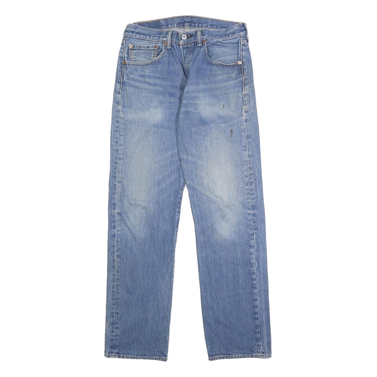 LEVI'S 501 Mens Jeans Blue Regular Straight Denim Medium W32 L31 Classic Button Refurbished - N/A refurbished available on Cerqular