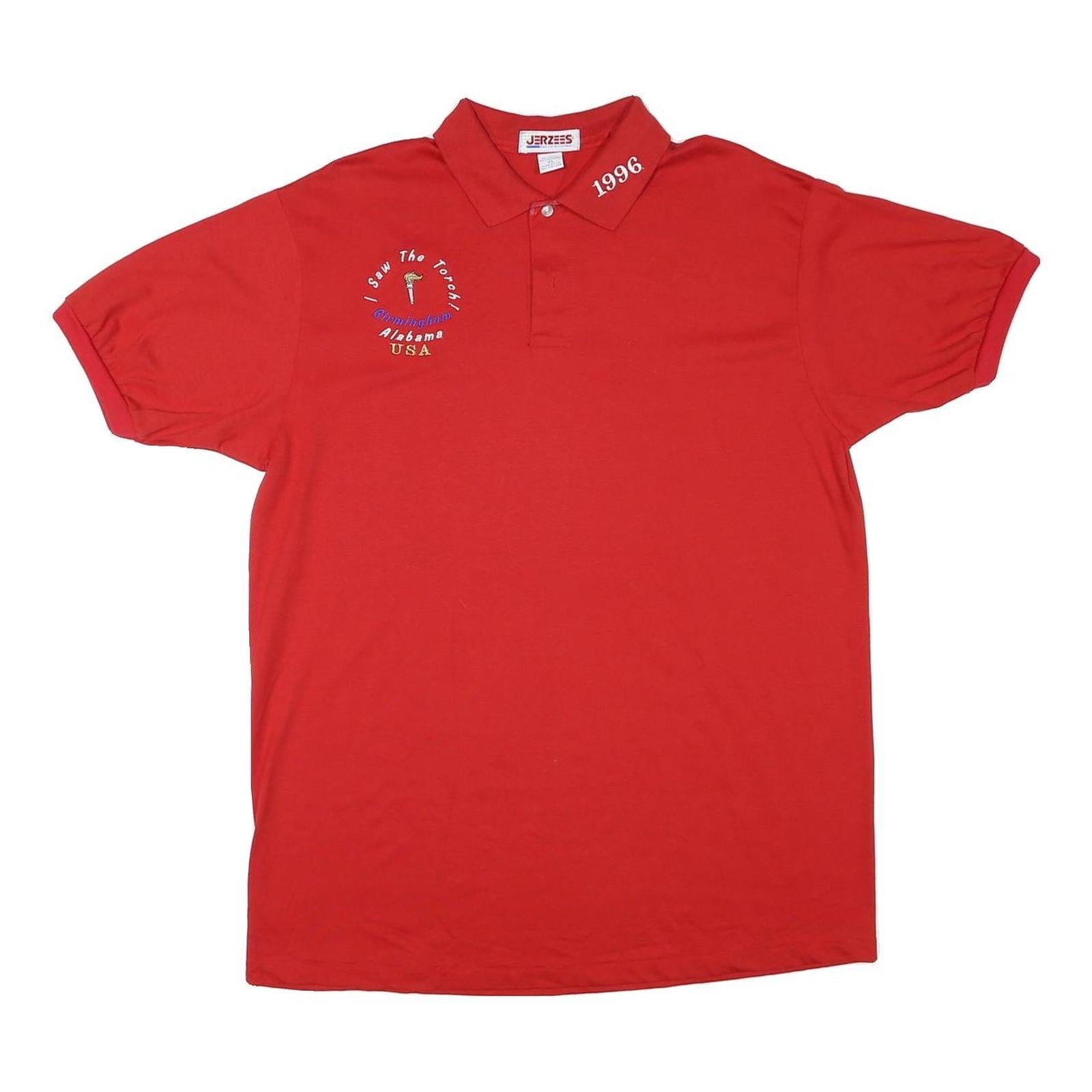 Buy JERZEES Mens Red 1996 Embroidered Cotton Blend Polo Shirt XL Casual Classic Fit Refurbished - $22.09 JERZEES Mens Red 1996 Embroidered Cotton Blend Polo Shirt XL Casual Classic Fit Refurbished - N/A refurbished available on Cerqular