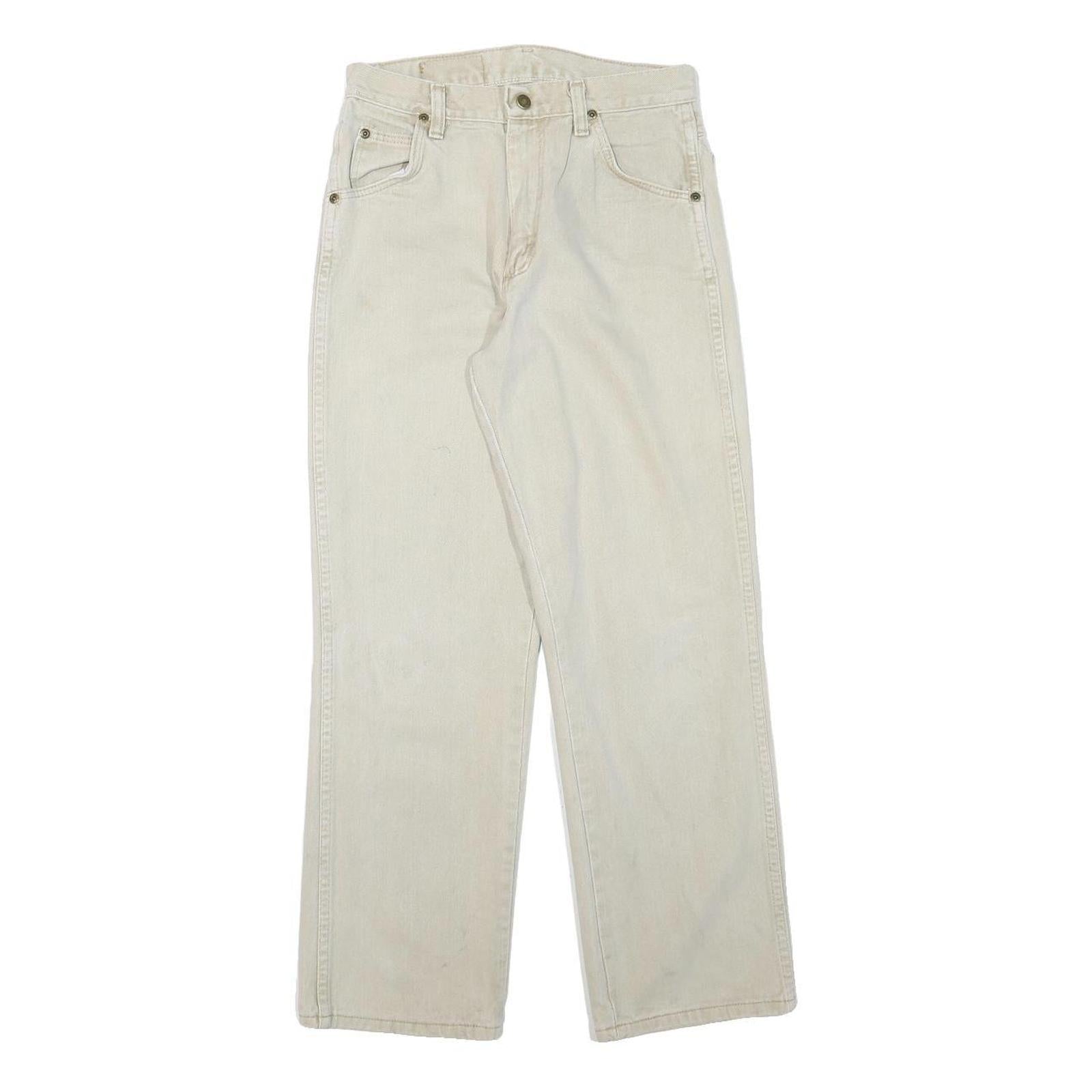 WRANGLER Mens Regular Fit Jeans White Cotton Blend W26 L27 Classic Zip Closure Refurbished - N/A refurbished available on Cerqular
