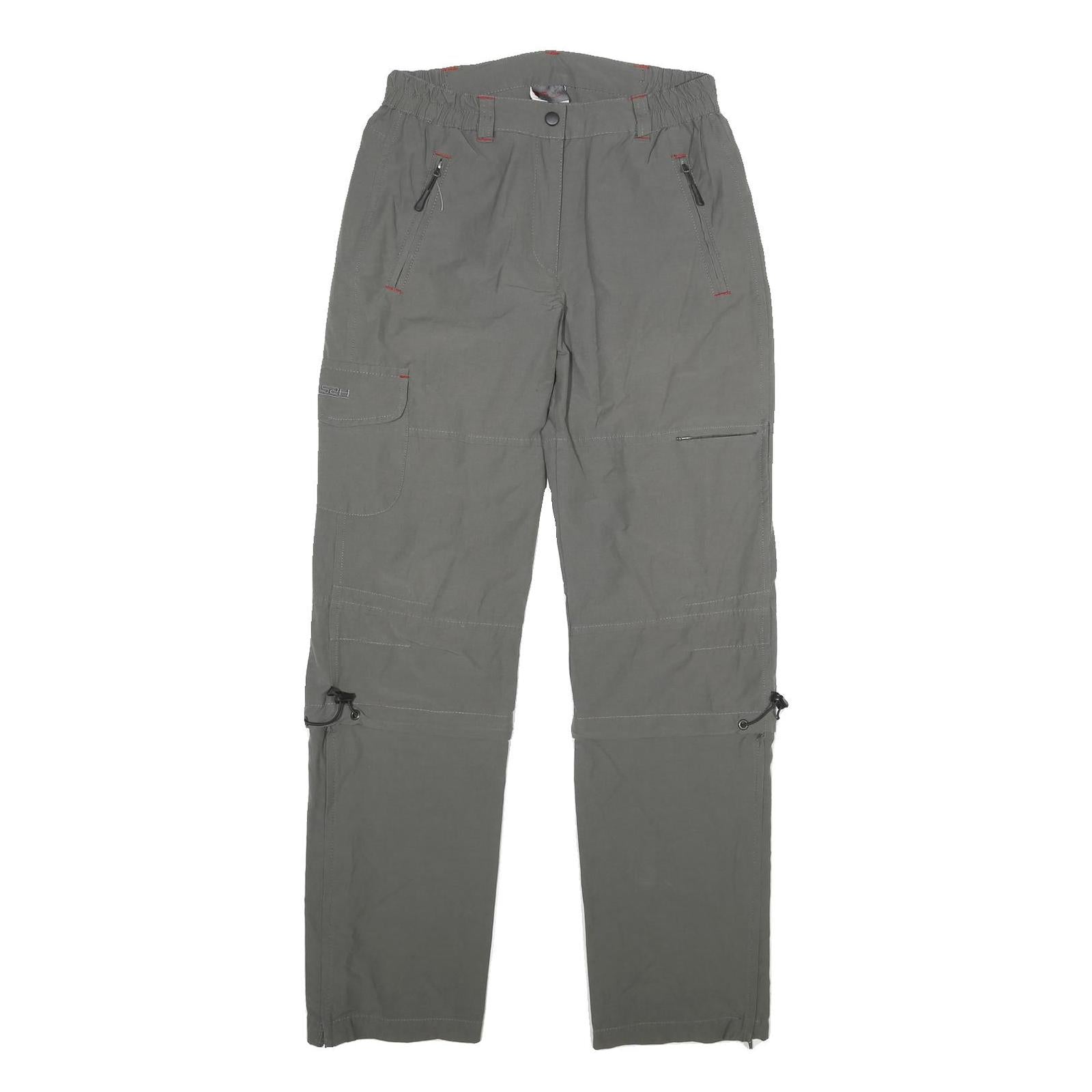 HS2H Womens Polyester Blend Grey Regular Fit Cargo Trousers W28 L31 Zip Pocket Refurbished - N/A refurbished available on Cerqular