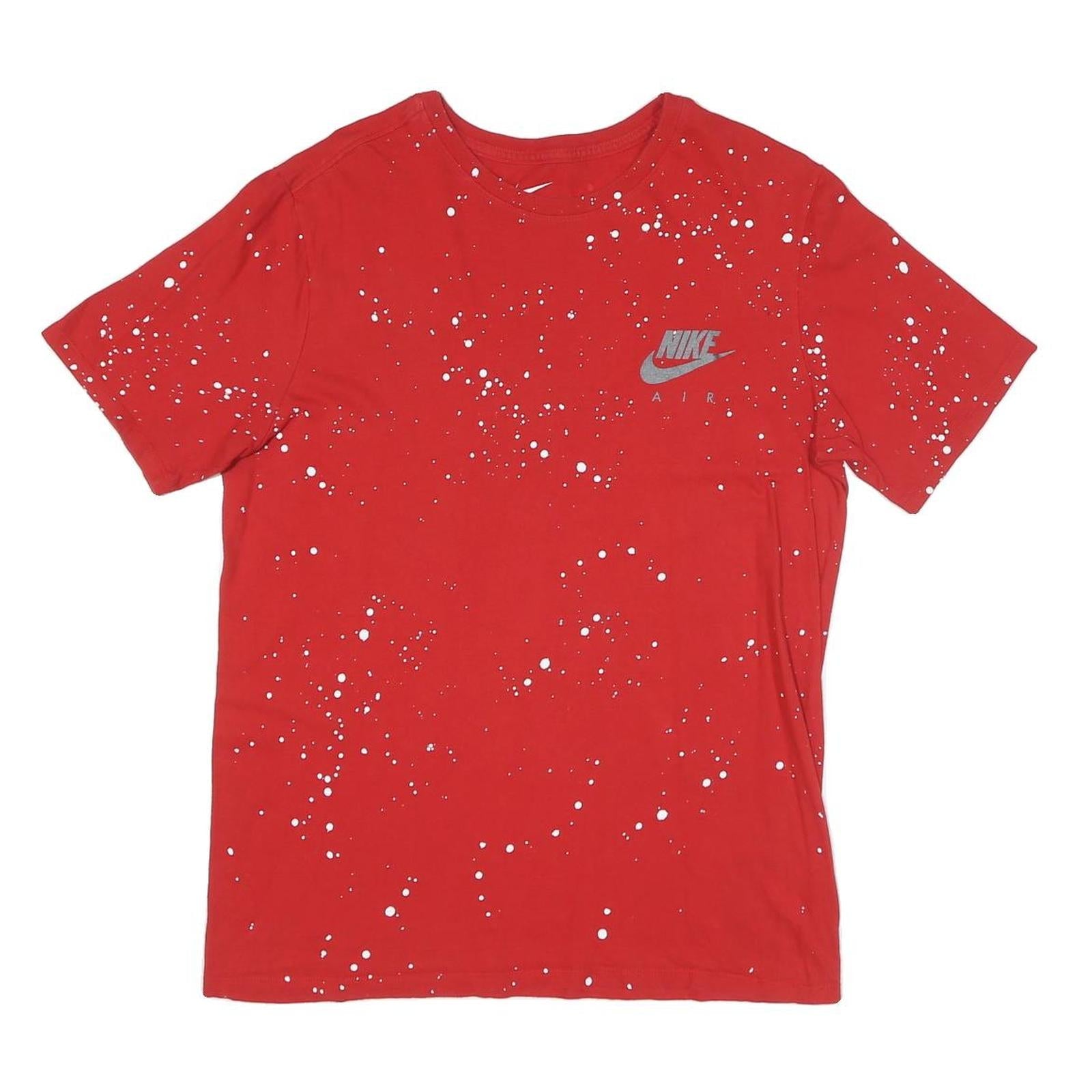 NIKE Mens Red T-Shirt M Short Sleeve Crew Neck Cotton Blend Graphic Print Refurbished - N/A refurbished available on Cerqular