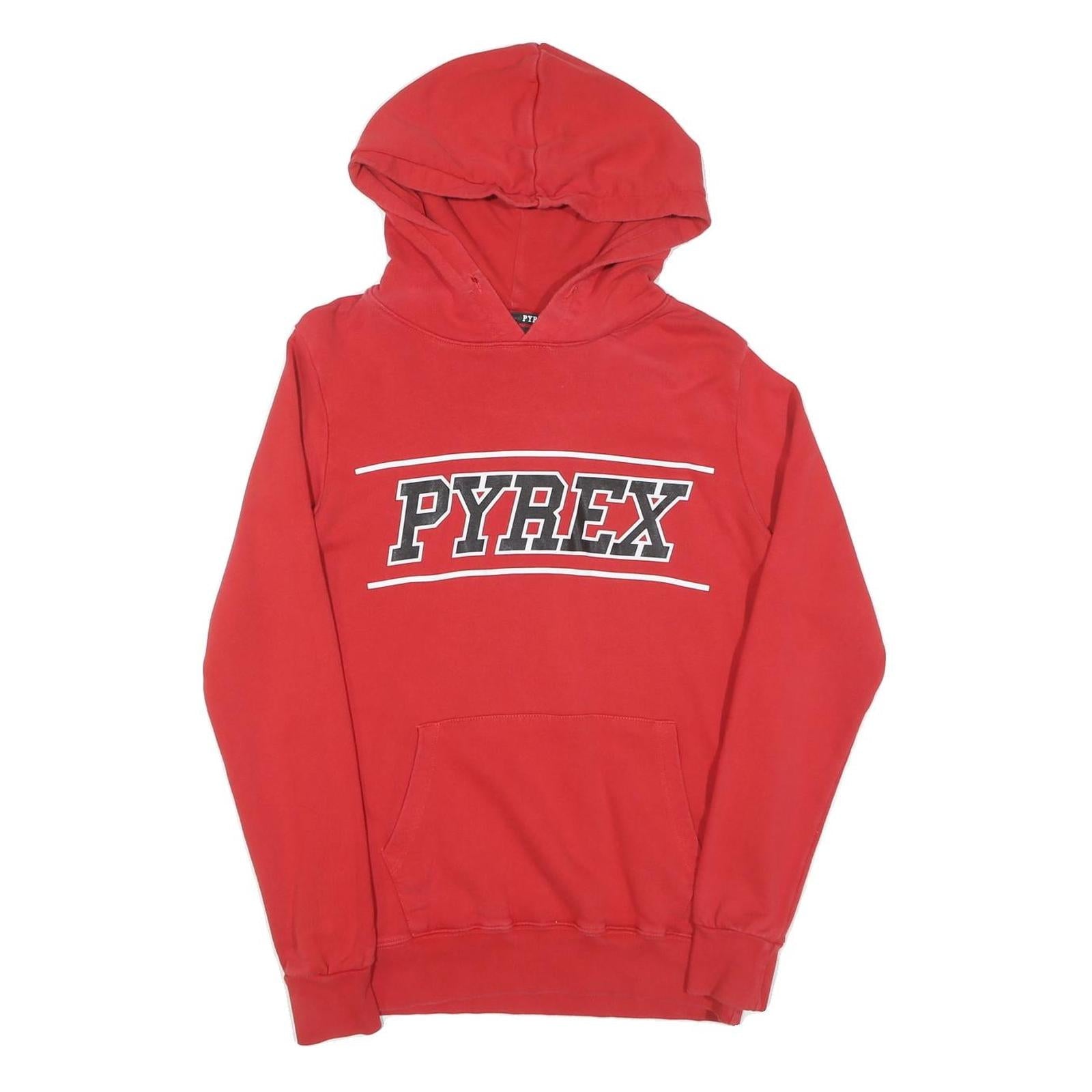 Mens Red Pyrex Pullover Hoodie XS Cotton Casual Streetwear Sweatshirt Refurbished - N/A refurbished available on Cerqular