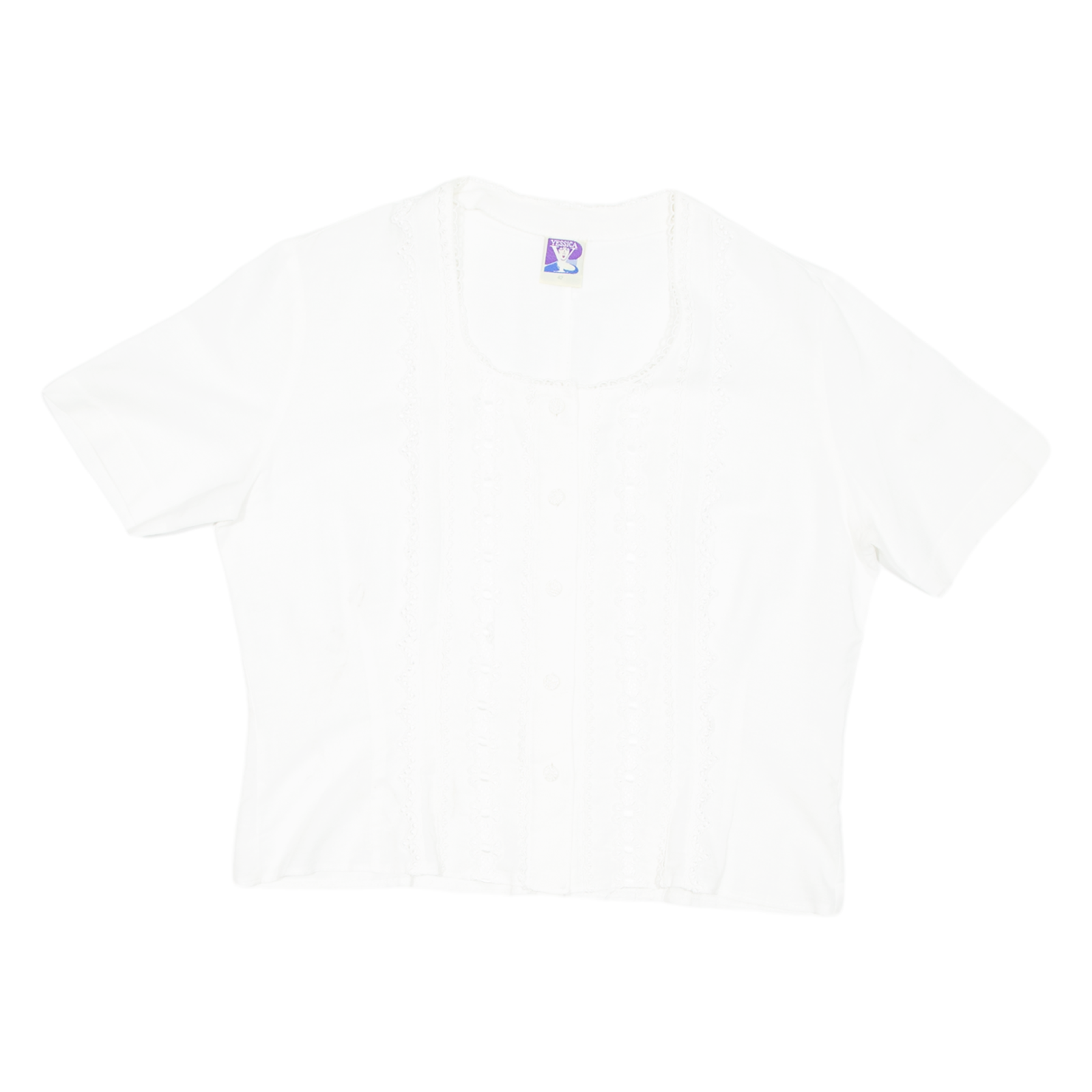 YESSICA Womens Milkmaid Blouse White Floral L Refurbished - N/A refurbished available on Cerqular